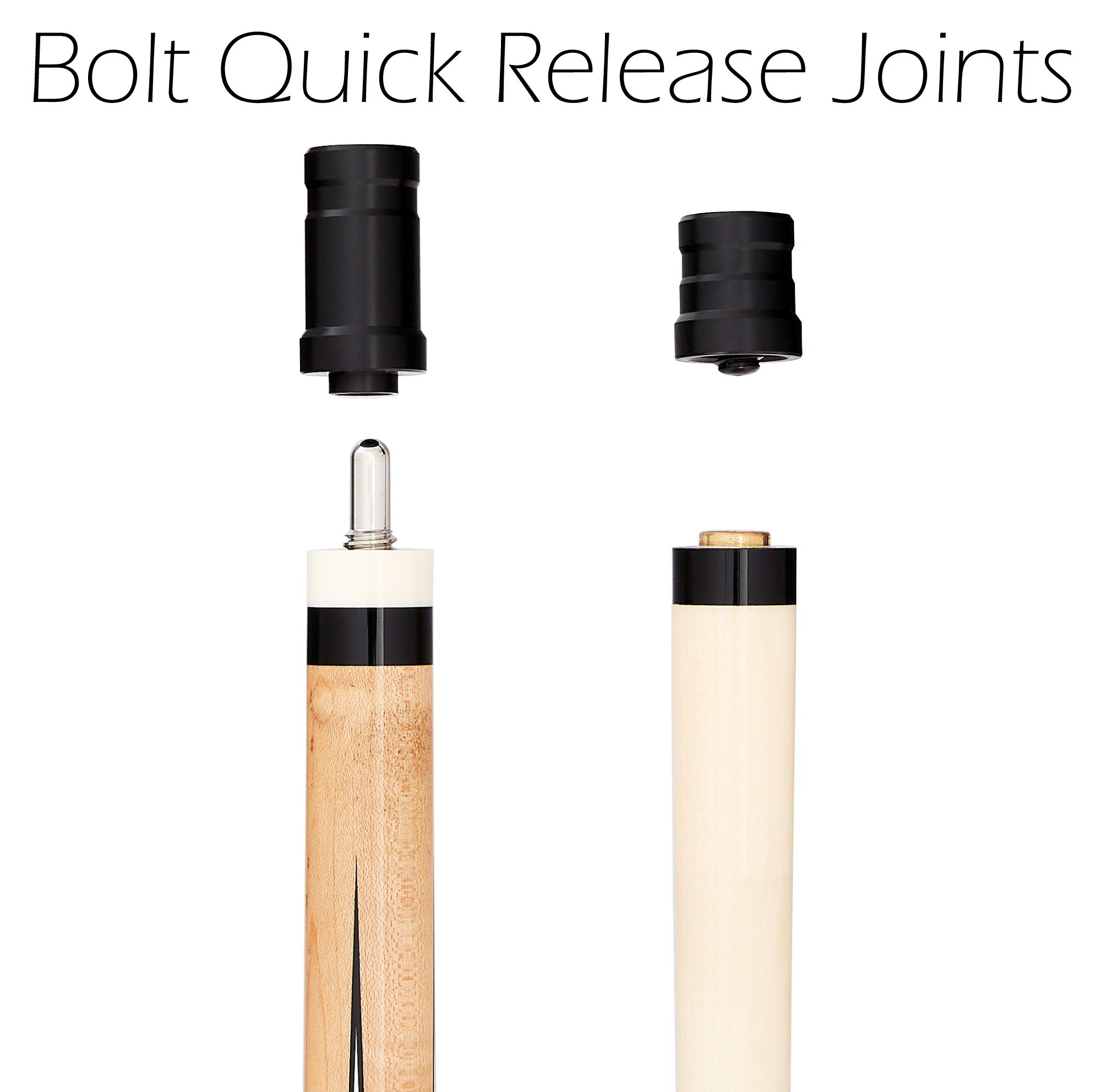 Bolt High Performance 2-Piece Maple Pool Cue - 19oz, 20oz, or 21oz - Maximum Control Billiard Stick with XTC Fiber Technology for Home, Bar, Pub & Billiard Hall | Perfect for Professional Play & Casual Games