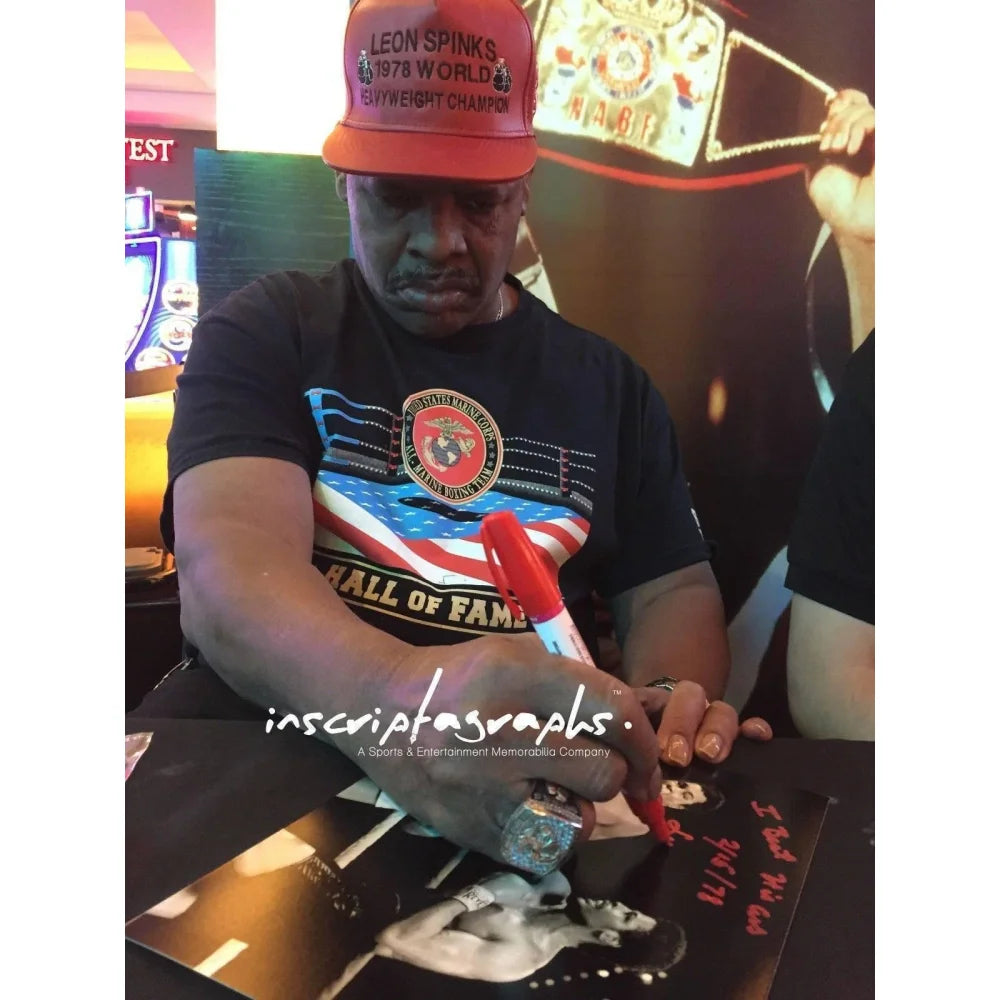 Leon Spinks Signed 8x10 Photo with COA - Authentic Boxing Memorabilia - Muhammad Ali vs Leon Spinks Fight Collectible - Perfect for Sports Fans and Boxing Memorabilia Collections