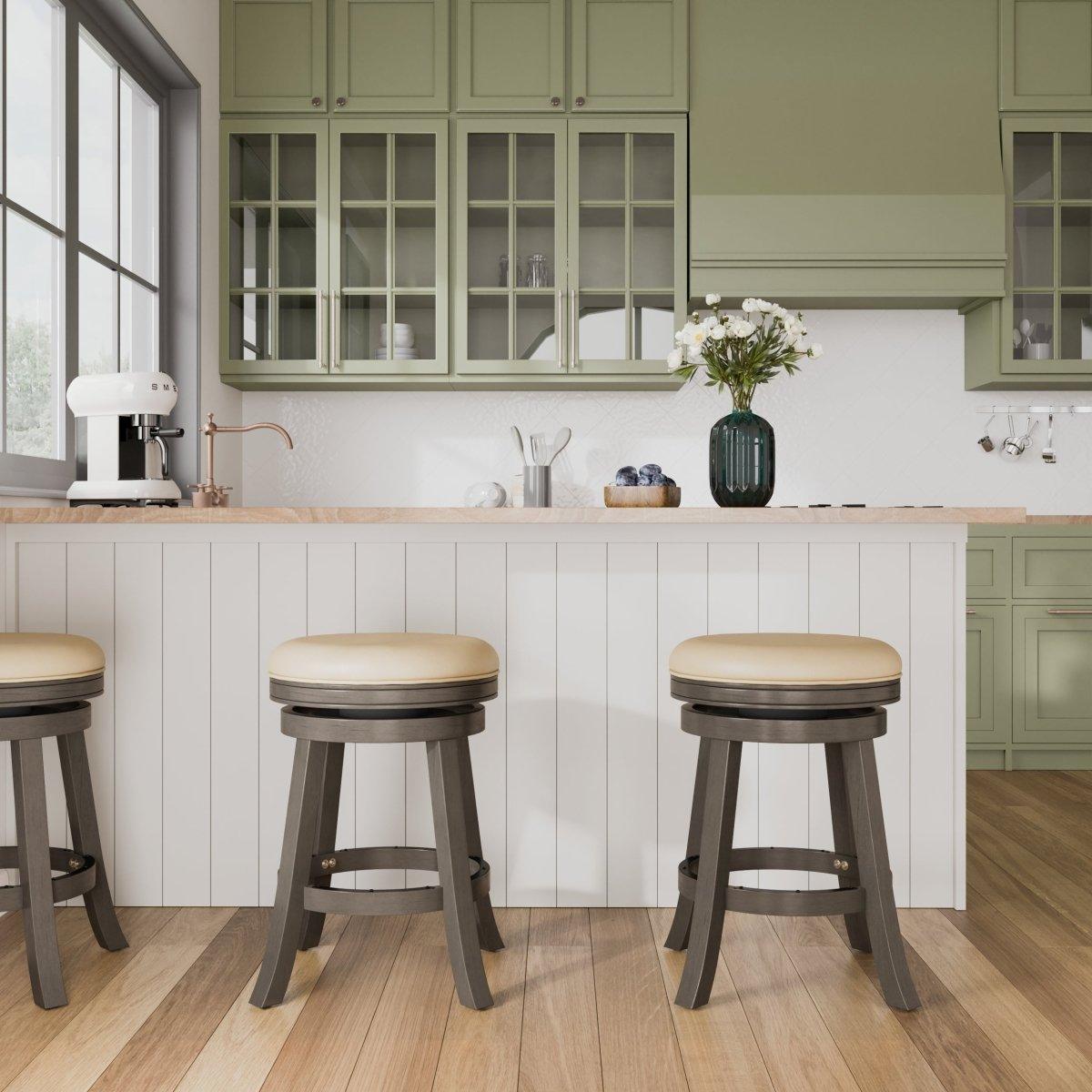 Premium Backless Fabric Swivel Stool - 24