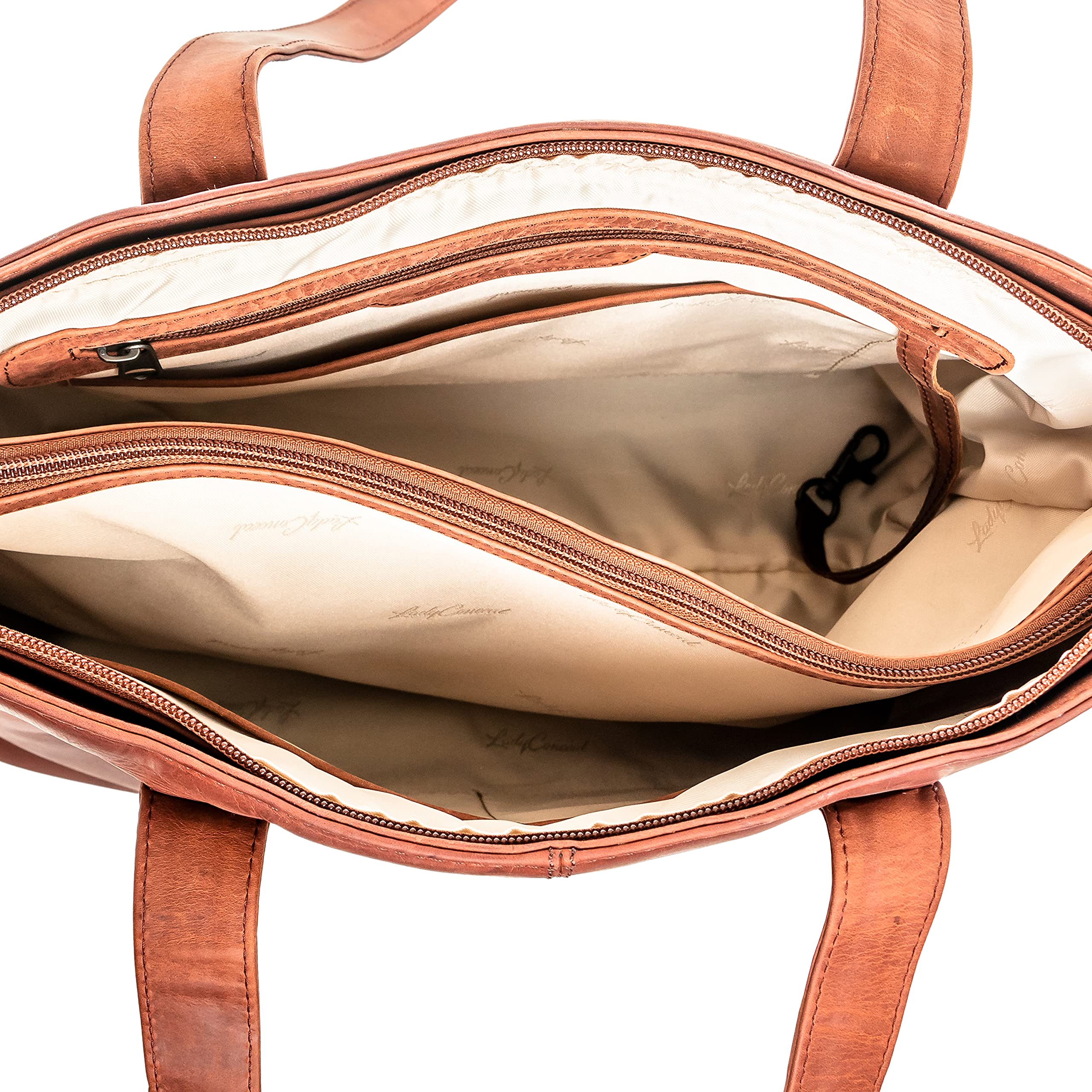 Norah Large Leather Concealed Carry Tote Bag with Lace Detailing - Perfect for Everyday Use, Travel, and Secure Storage