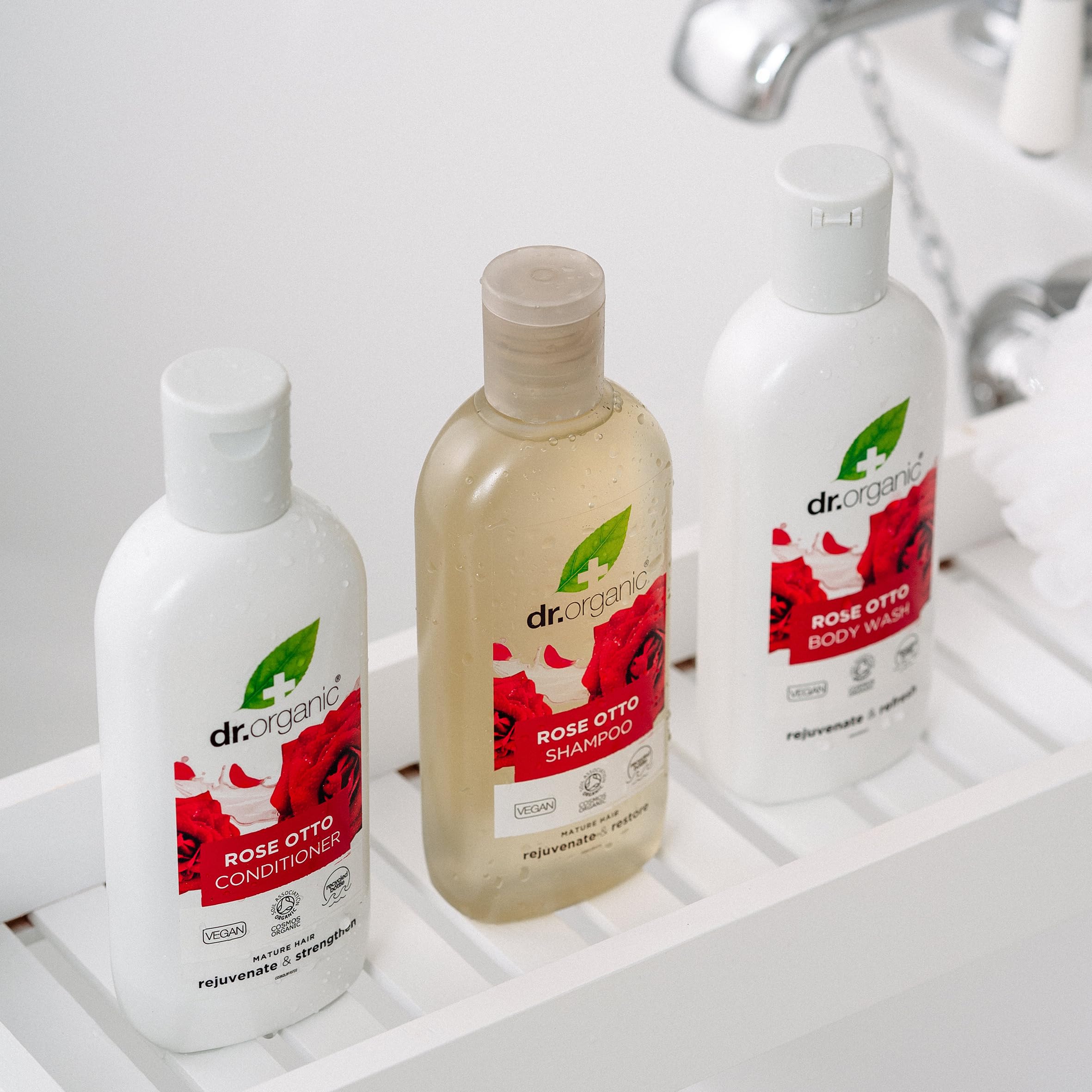 Dr Organic Rose Body Wash 250ml - Natural & Hydrating Shower Gel for Dry & Sensitive Skin - Perfect for Daily Use, Spa Days & Gift Giving