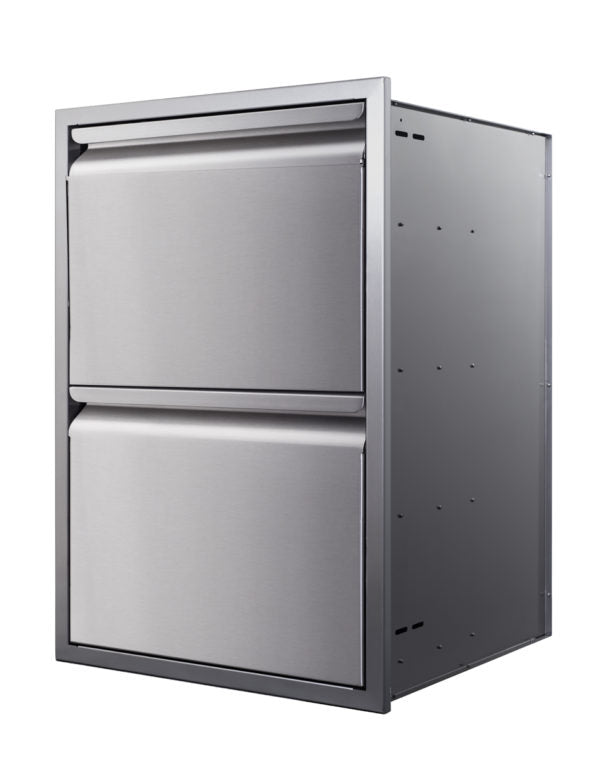 Memphis Grills 21-Inch Double Drawer with Soft Close Mechanism - Perfect for Outdoor Kitchen Storage and BBQ Accessories Organization