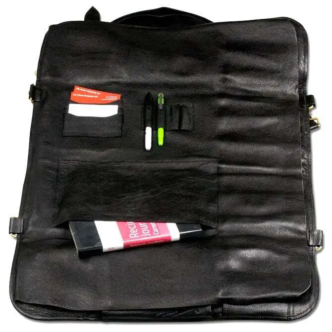 Boldric Leather Knife Bag with 18 Pockets - Premium Chef Knife Roll for Professional Cooks & Culinary Students - Perfect for Kitchen Storage, Travel & Culinary School