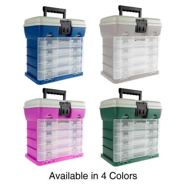 Wakeman Outdoors 4-Drawer 19-Compartment Storage Tool Box Organizer | Heavy Duty Utility Box for Camping Gear, Fishing Tackle & DIY Tools | Perfect for Garage, Workshop & Outdoor Adventures (Green)