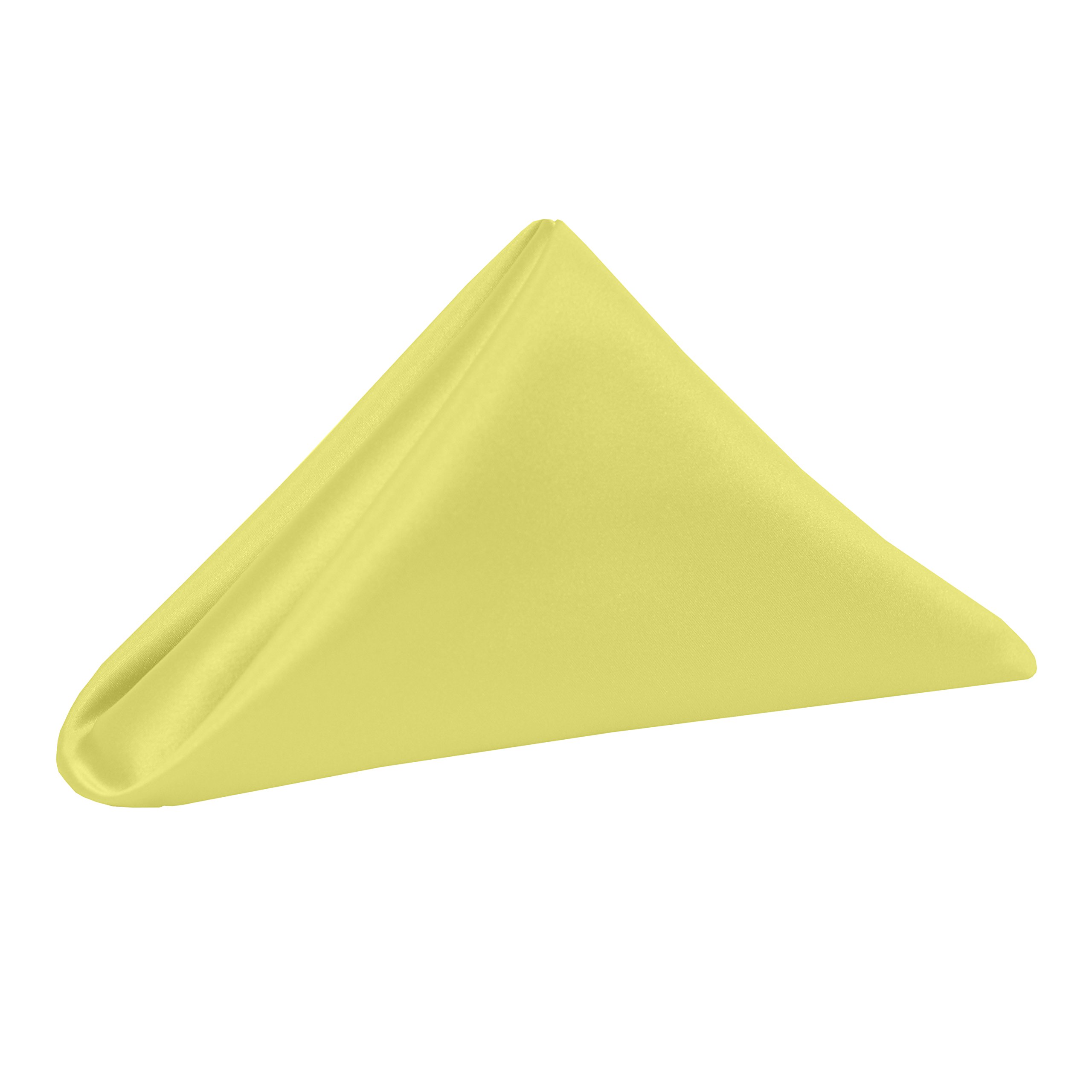 Premium 3 Dozen Lemon Yellow Bridal Satin Dinner Napkins 20x20 Inch - Elegant Wedding Reception, Anniversary & Formal Dining Table Decor
