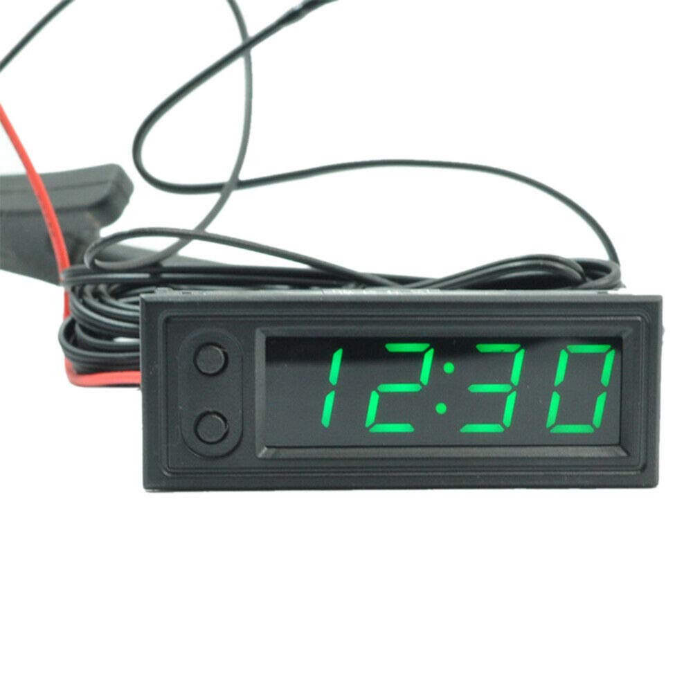 12V Car LED Temperature Clock - Digital Voltmeter Gauge with Backlight | 3-in-1 Multifunctional Dashboard Accessory for Vehicle Interior Decoration & Monitoring (Perfect for Road Trips, Daily Commuting & Night Driving)