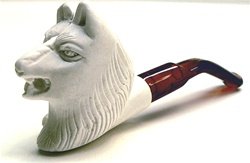 Handcrafted Meerschaum Smoking Pipe - Mini Wolf Design | Premium Tobacco Pipe for Collectors & Pipe Enthusiasts | Perfect for Relaxation & Gifts