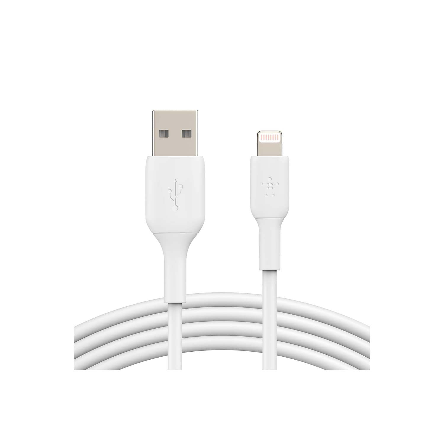 Belkin CAA001BT1MWH2PK 1M White Lightning Cable - Fast Charging & Data Sync for iPhone, iPad - Perfect for Home, Office & Travel