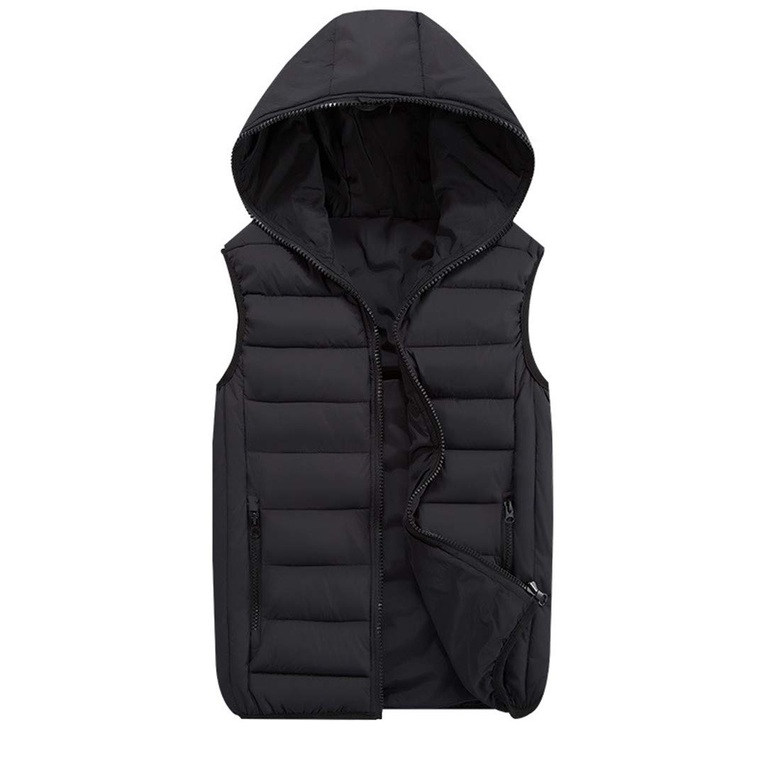 Zichhing Men's Fashion Warm Hooded Winter Vest Lightweight Plus Size Work Waistcoat - Perfect for Outdoor Activities, Winter Layering & Casual Wear