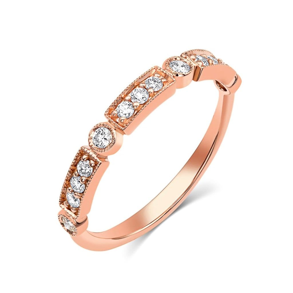 18K Rose Gold 0.25 Carat Diamond Half Eternity Band Ring - Perfect for Anniversaries, Engagements & Special Occasions