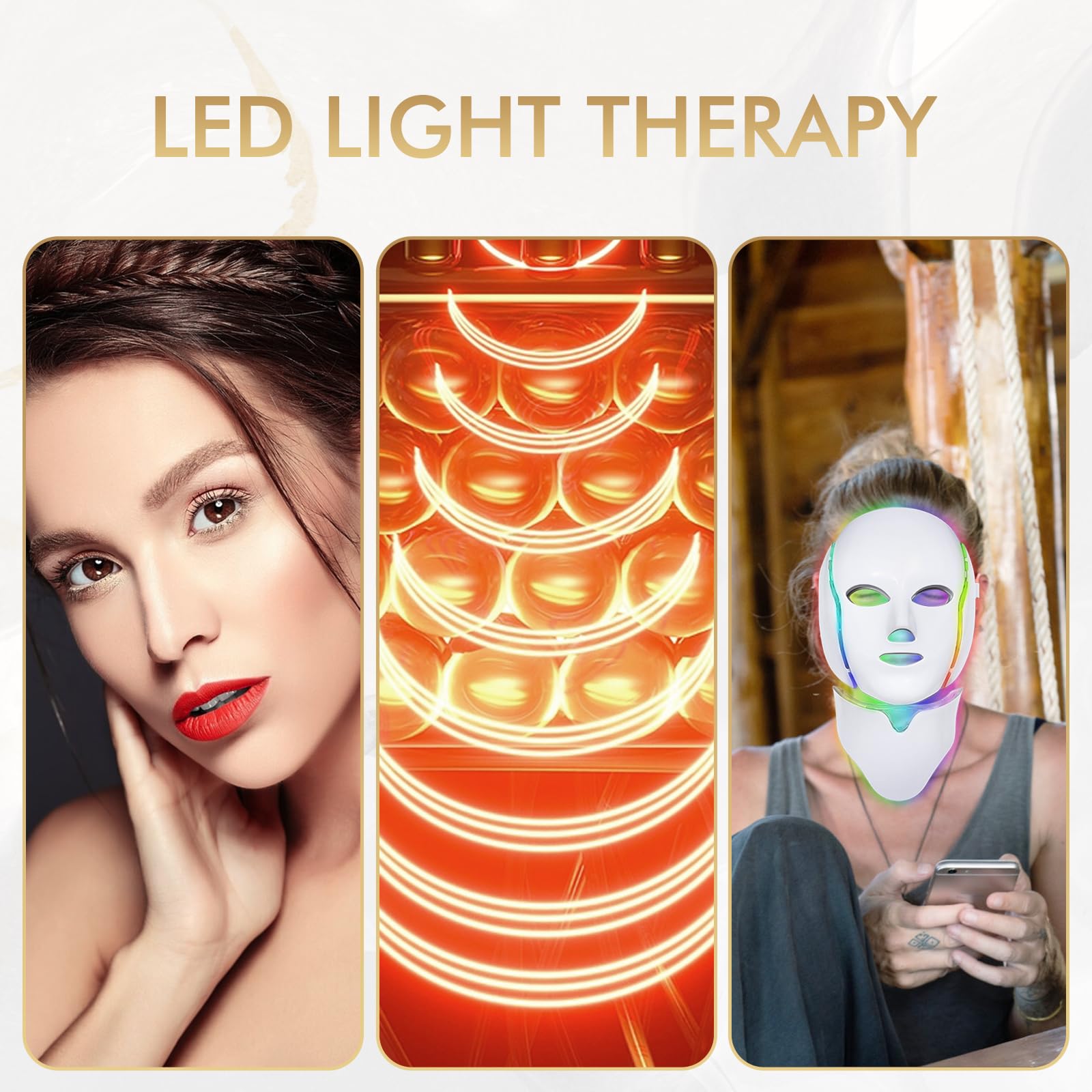 7 Color LED Red Light Therapy Face Mask - Blue & Red Light Therapy for Skin Care at Home | Anti-Aging, Acne Treatment & Skin Rejuvenation | Perfect for Daily Skincare Routine & Spa Treatments