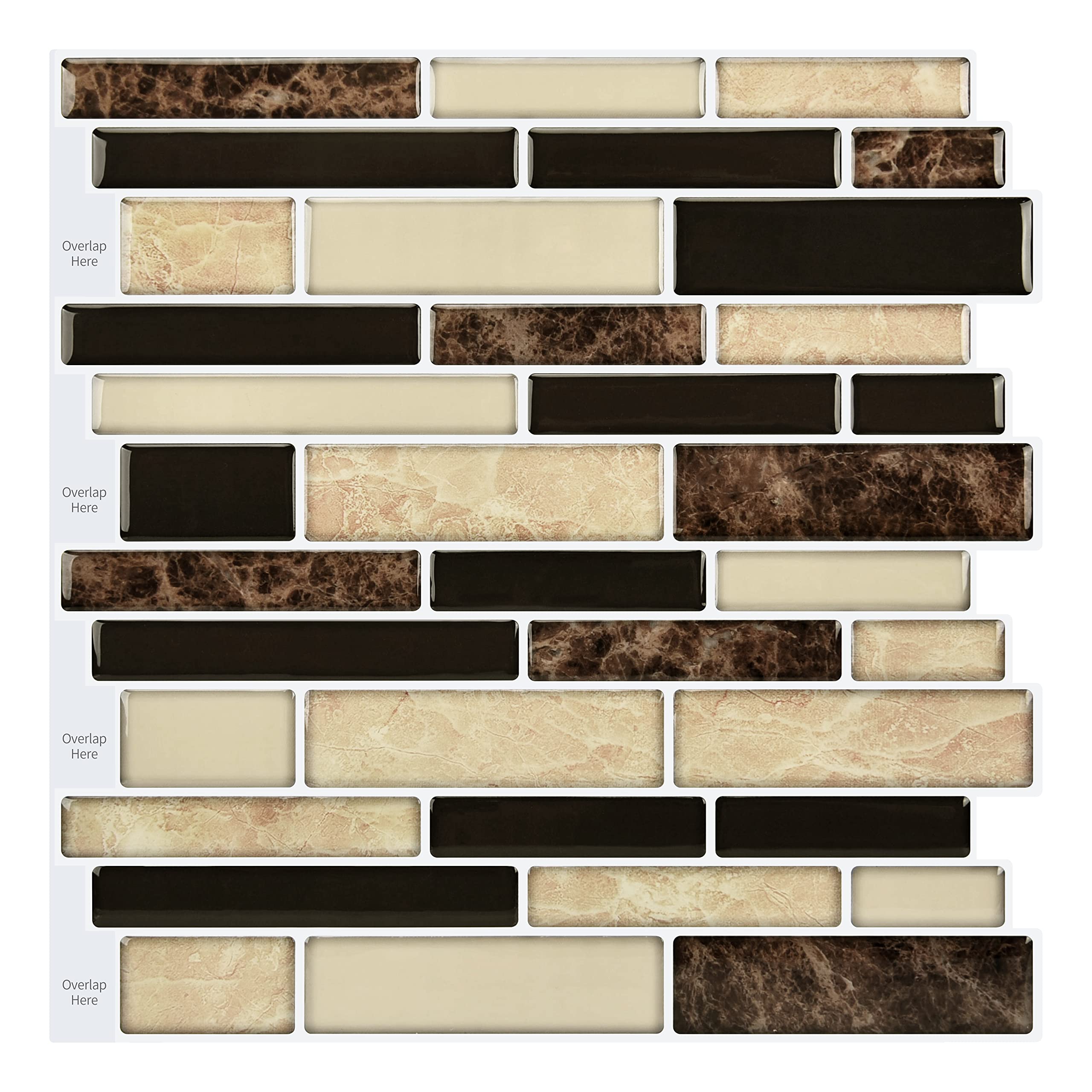 WOWSTAR 10-Sheet Peel and Stick Backsplash Tile - Self-Adhesive Kitchen Wall Tile in Sand Color - Easy DIY Upgrade for Kitchen, Bathroom & Laundry Room Backsplash