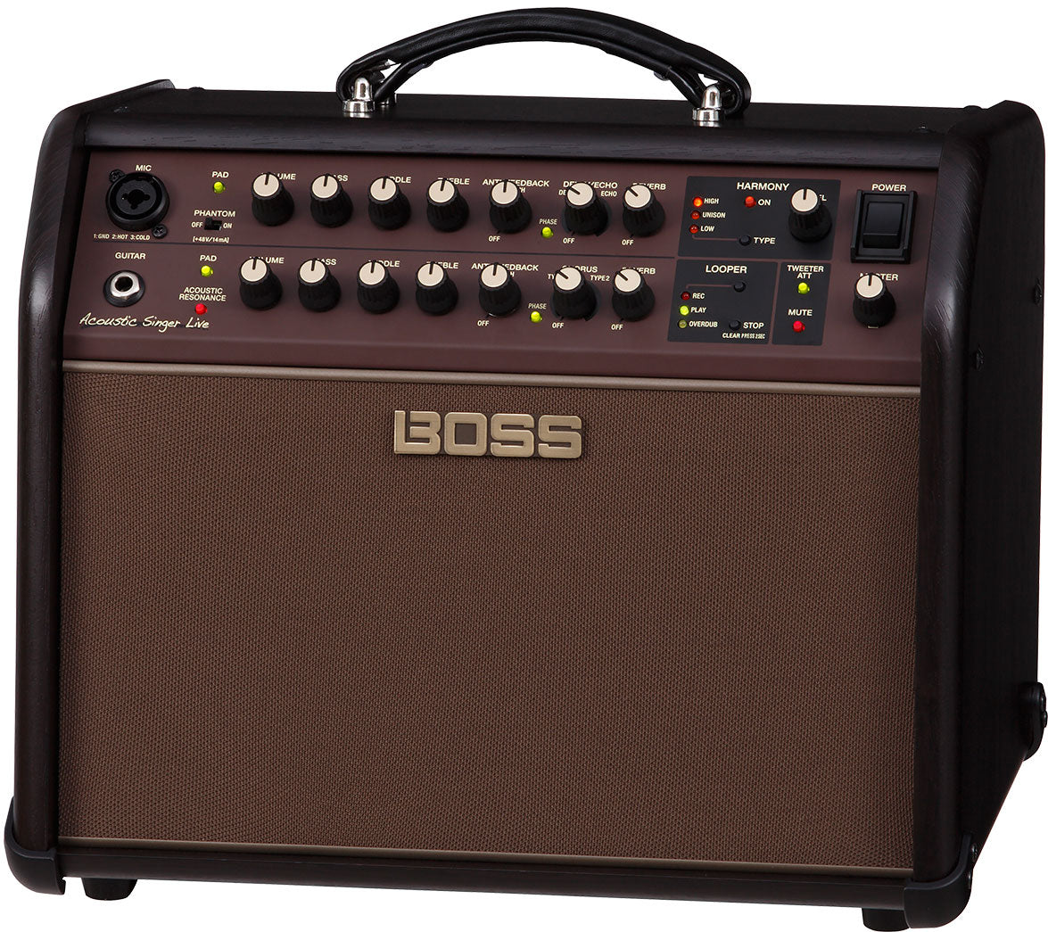 Boss Acoustic Singer Live Guitar Amplifier with Looper & Harmony - Portable PA System for Live Performances, Studio Recording & Home Practice