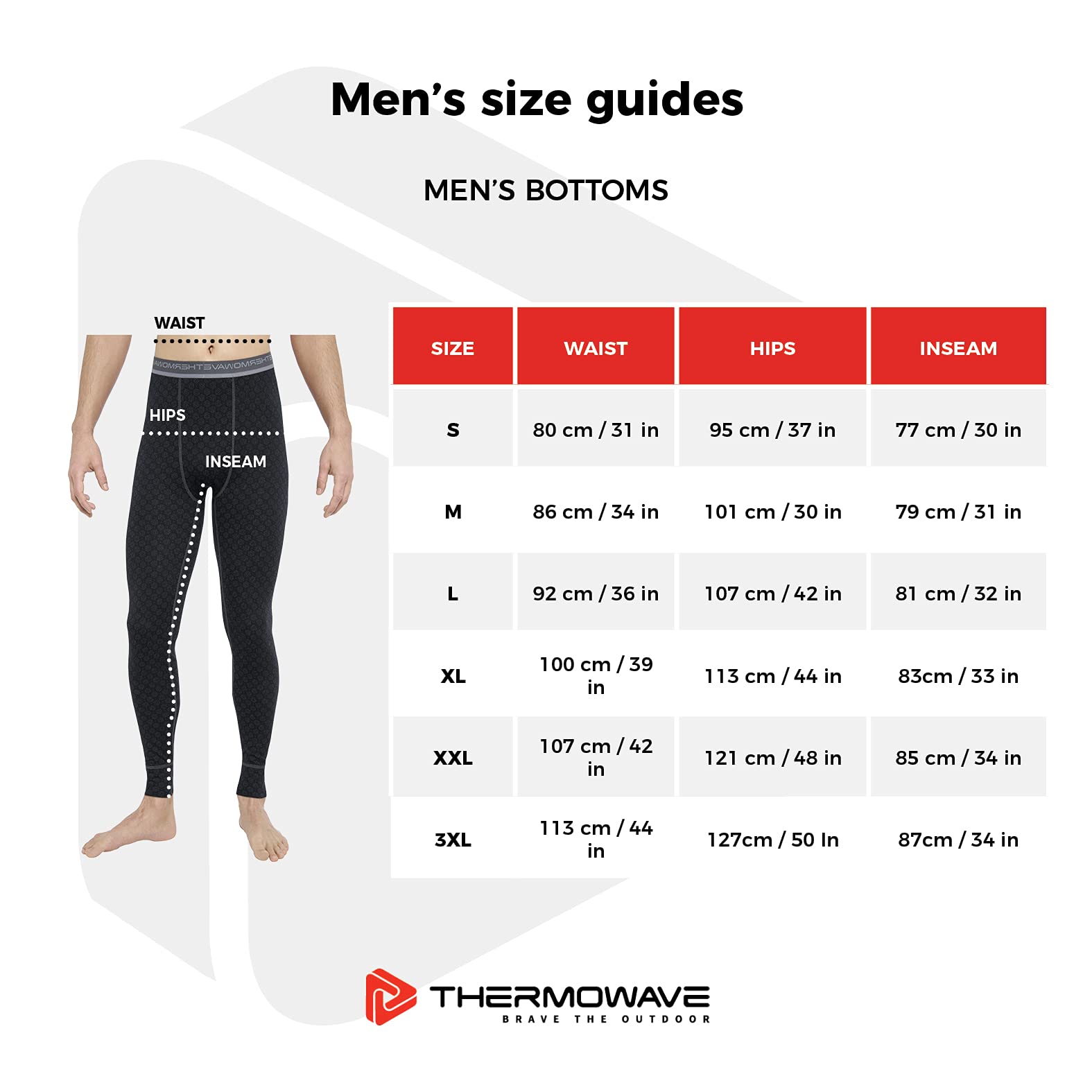 3-in-1 Merino Wool Base Layer Pants for Men - 330 GSM Thermal Underwear Long Johns - Winter Hiking, Skiing & Cold Weather Outdoor Activities