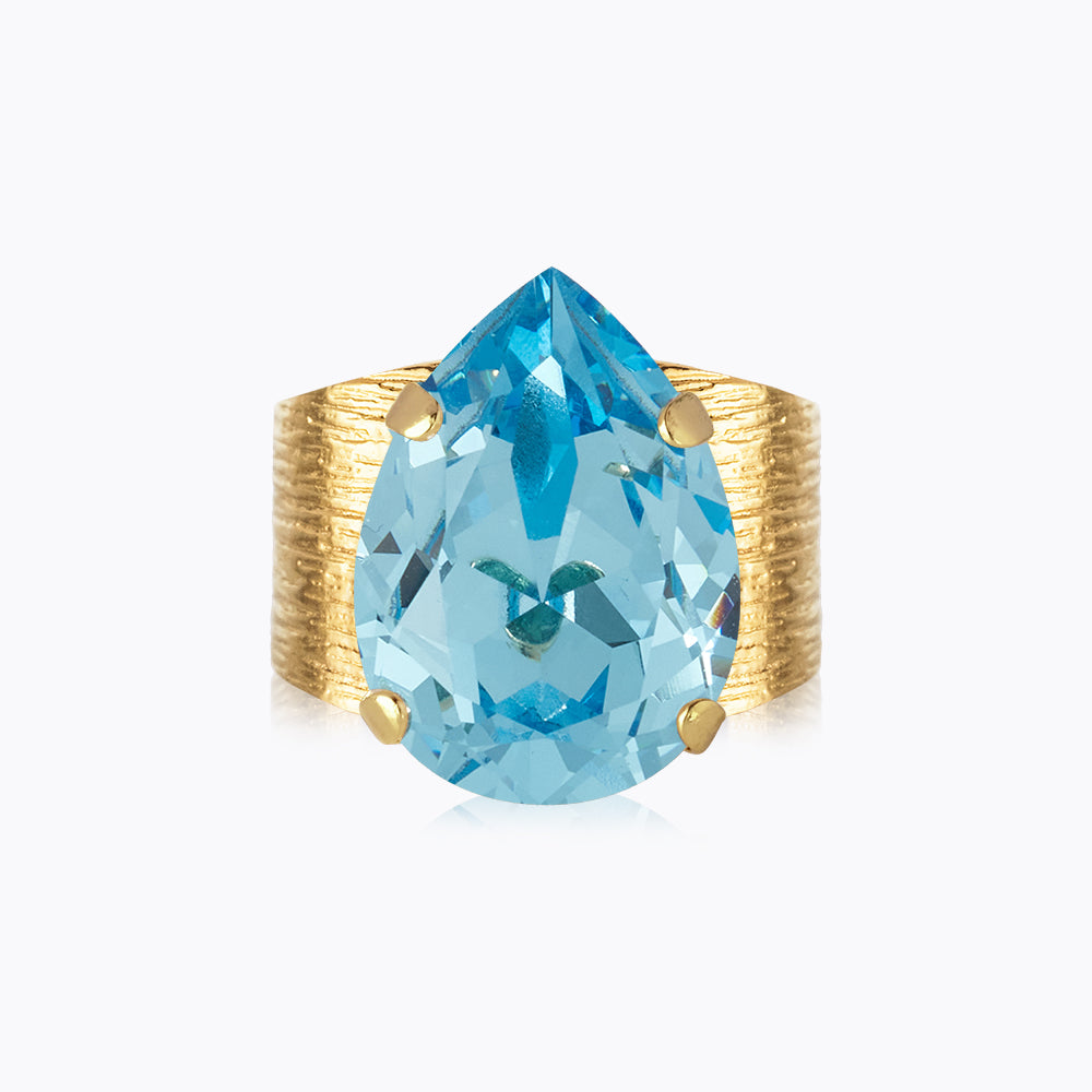 Exquisite Aquamarine Drop Ring - Elegant Classic Jewelry for Women | Perfect for Weddings, Parties & Special Occasions