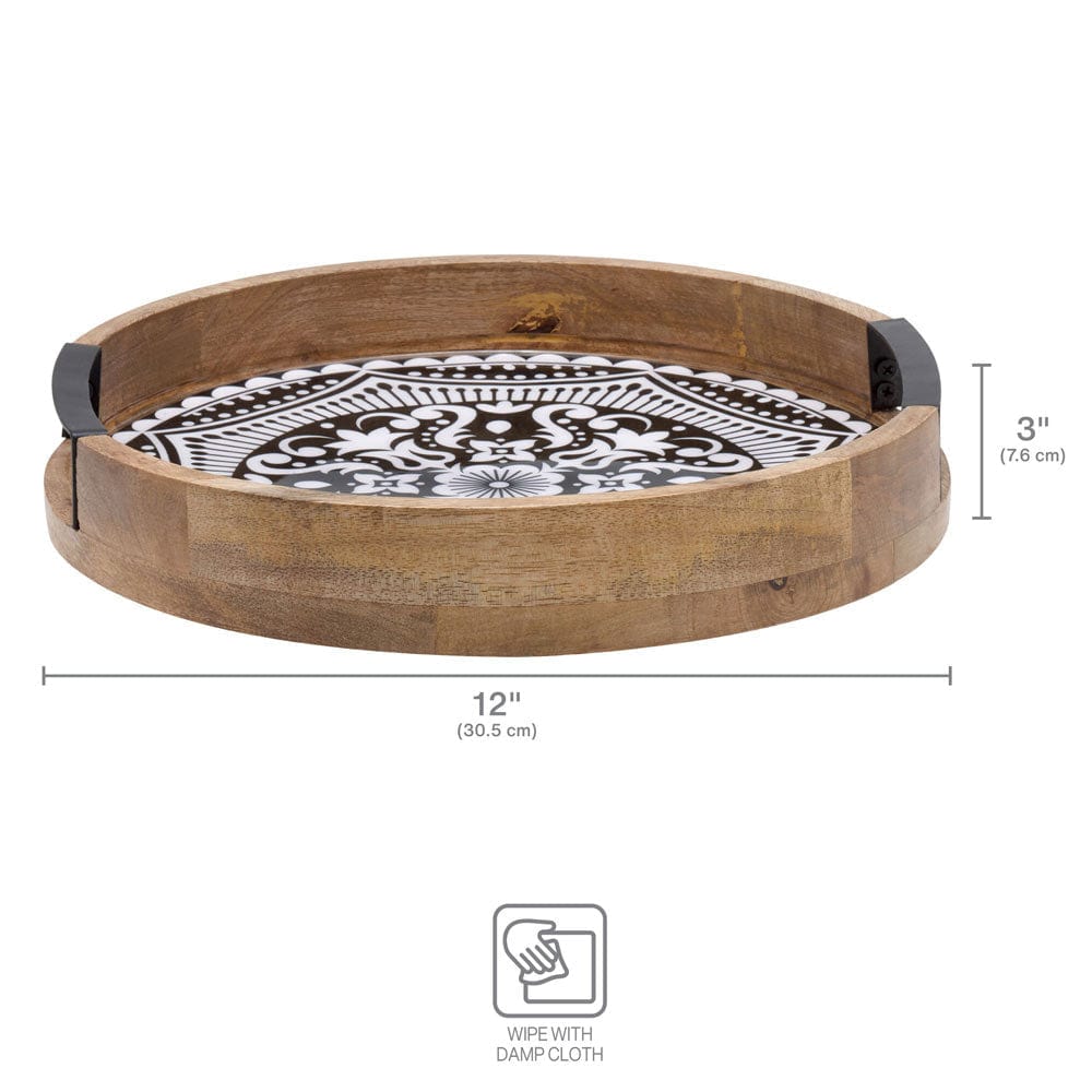 Kensington Black Lazy Susan Turntable - 12 Inch Smooth Rotating Serving Tray for Dining Table, Kitchen Counter, or Pantry Organization - Perfect for Spice Racks, Dinner Serving, and Home Decor