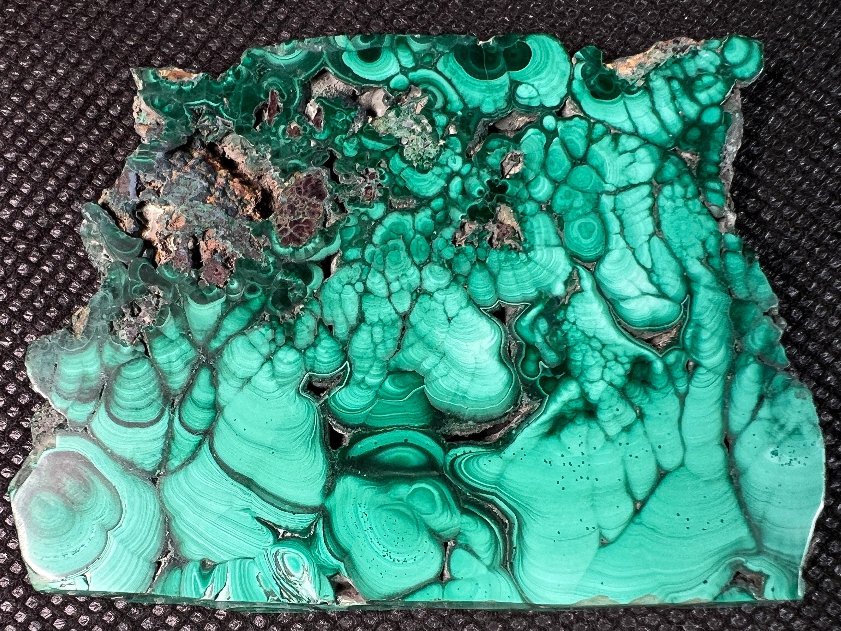 Natural Green Malachite Crystal Slab - Premium Raw Stone for Jewelry Making, Unique Spiritual Gift, Home & Office Decor (50461) - Perfect for Meditation Spaces, Healing Crystals Collection & DIY Craft Projects