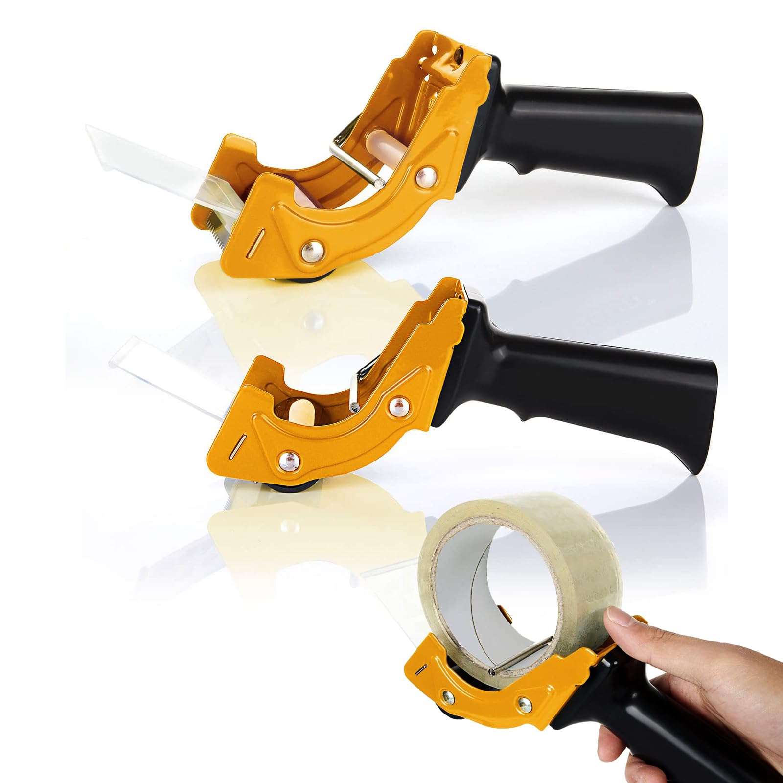 Acrux7 2-Pack Heavy Duty 2 Inch Packing Tape Gun with Ergonomic Grip - Handheld Tape Dispenser for Carton Packaging, Box Sealing & Shipping Supplies | Perfect for Moving, Storage & Warehouse Use