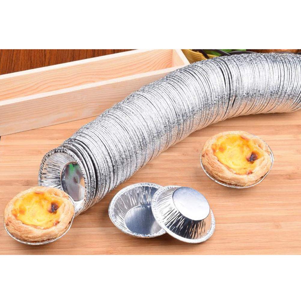 250pcs Aluminum Foil Muffin Cupcake Baking Cups - Round Tartlet Molds for Egg Tarts, Caramel Pudding & Desserts | Reusable Baking Tins for Home, Party & Professional Use
