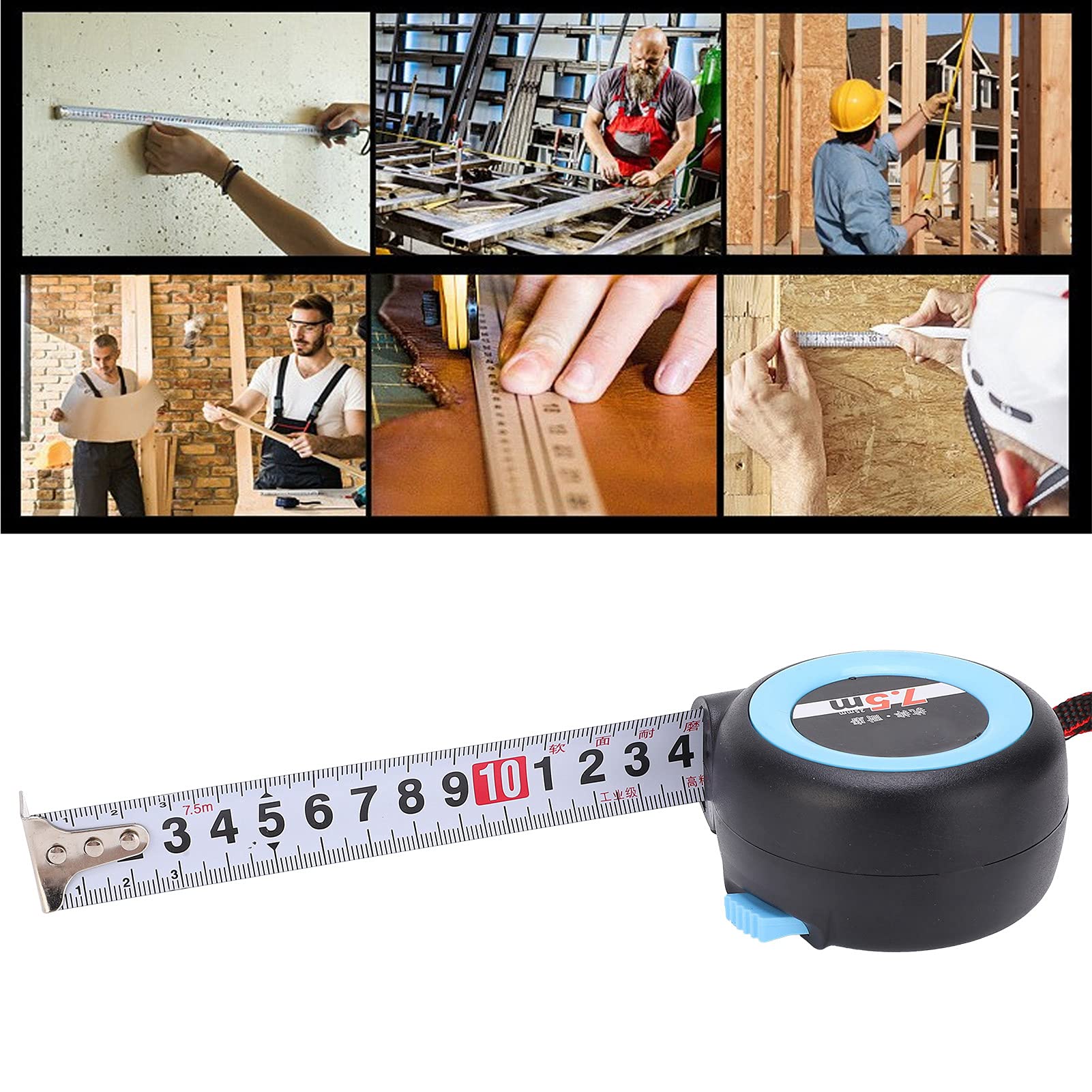 Self-Locking Steel Tape Measure - 16ft/5m Retractable Measuring Tool for Home Decoration, Mechanical Processing & DIY Projects | Durable, Accurate & Easy to Read