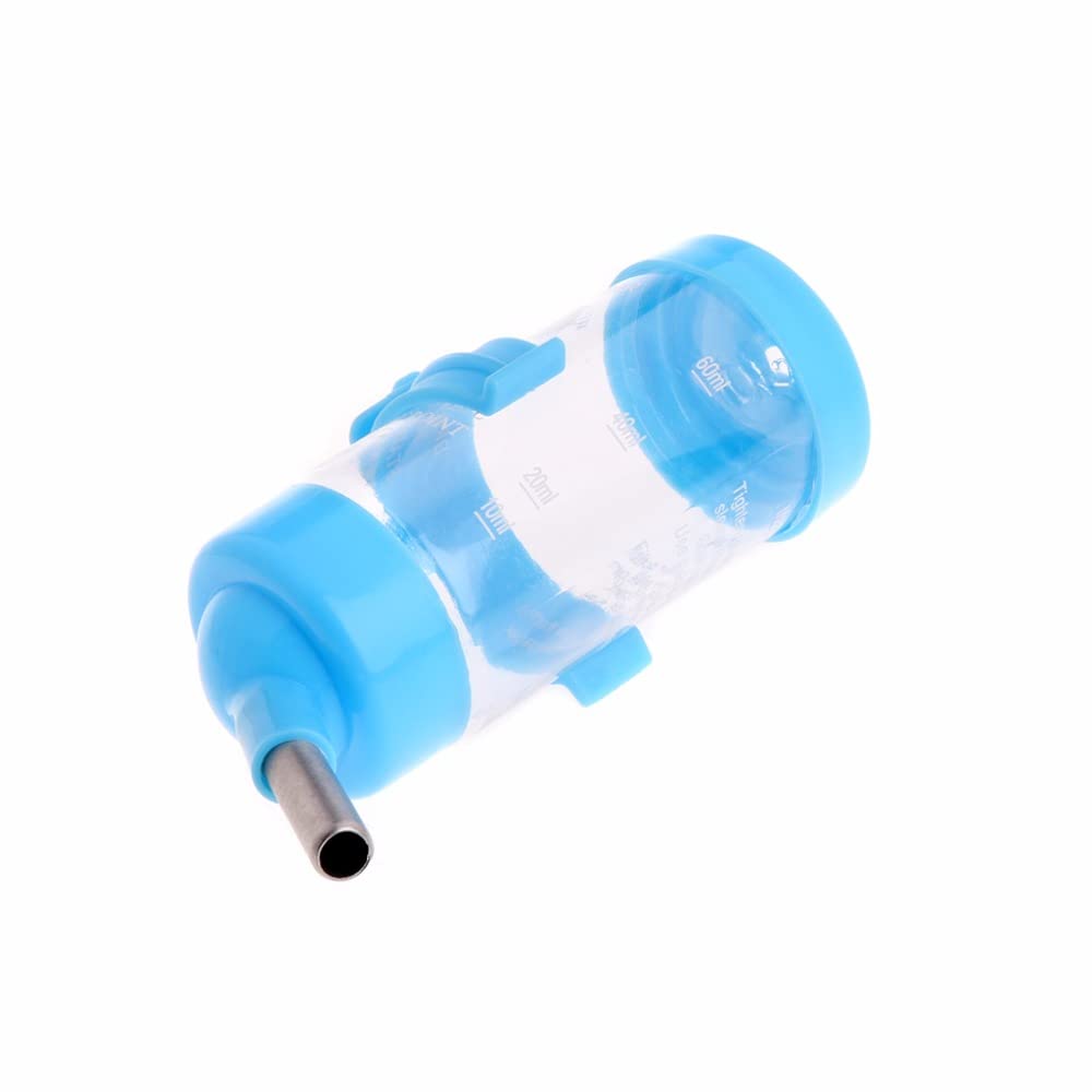 4oz Hamster Water Bottle with 3-in-1 Food Bowl - 125ML Automatic Pet Water Dispenser for Small Animals (Blue, 80ML) - Perfect for Hamsters, Hedgehogs & Rodent Cages