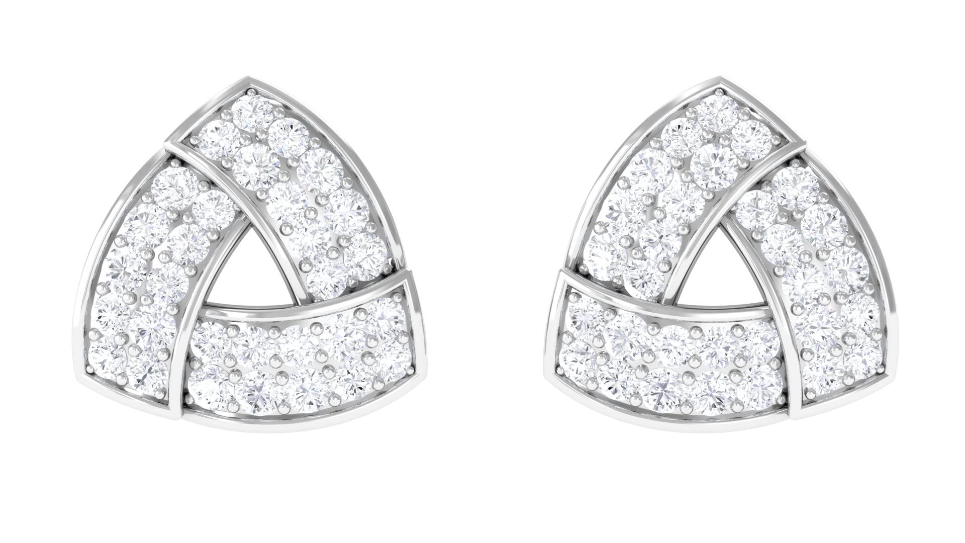 Minimalist Diamond Stud Earrings for Women - 14K Solid Gold Triangle Shape April Birthstone Jewelry - Perfect for Everyday Wear, Gifts & Special Occasions