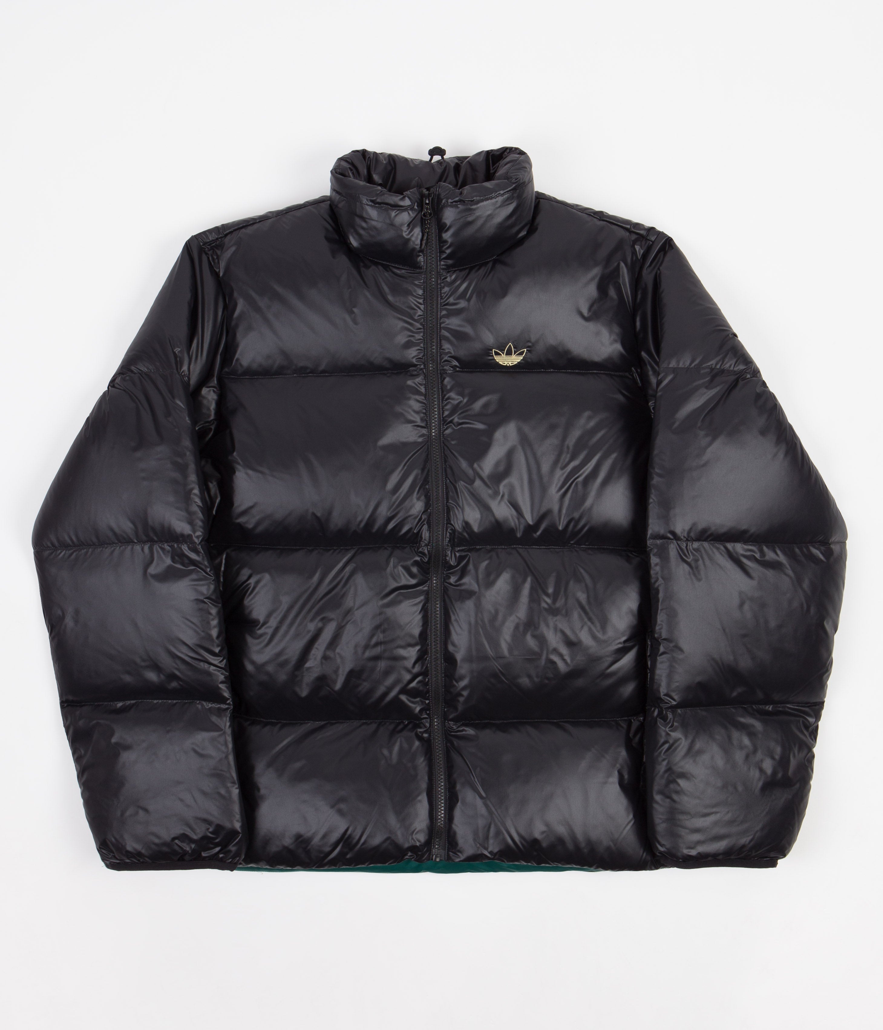 Adidas Tyshawn Puff Jacket - Black & Green Winter Coat for Men | Waterproof Windbreaker for Outdoor Sports & Casual Wear