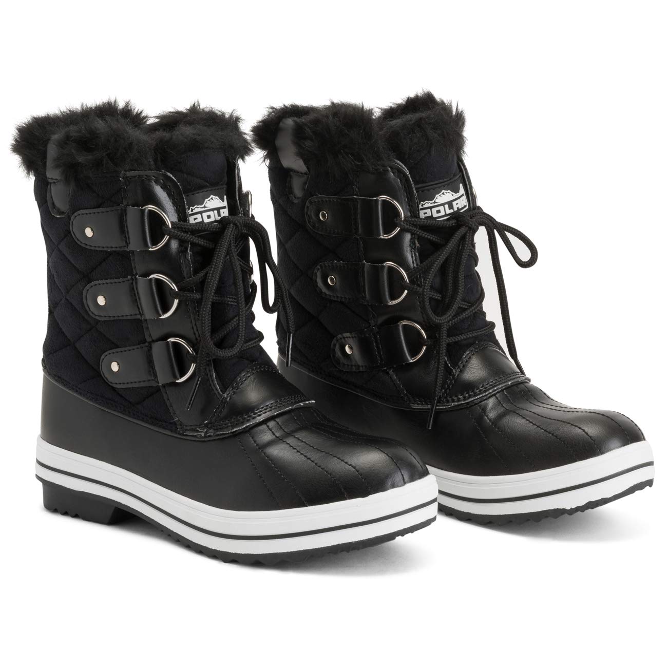 Polar Products Women's Quilted Waterproof Snow Boots - Warm Winter & Rain Boots for Cold Weather, Outdoor Activities, and Snowy Days