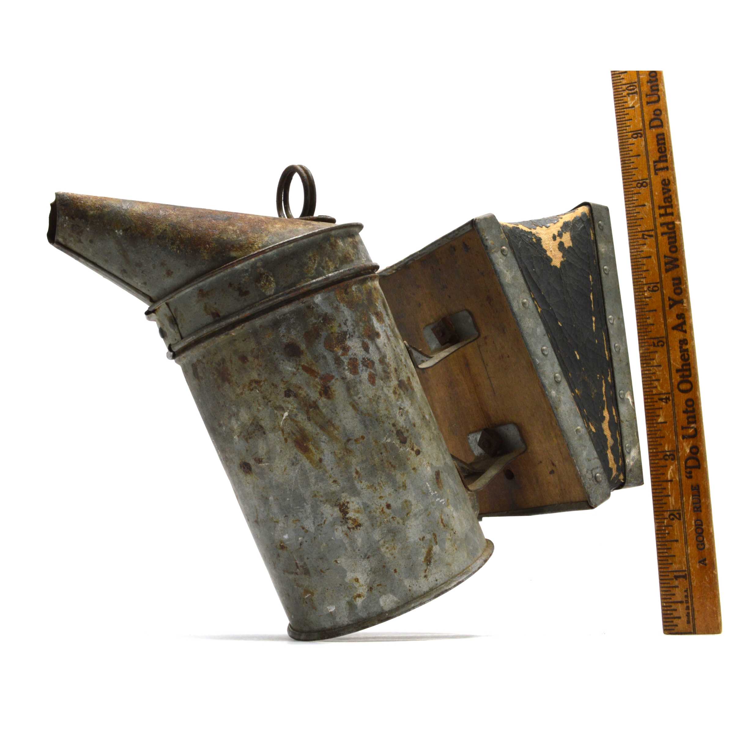 Vintage Antique Metal Steel Insecticide Bug Sprayer with Bellows - Rustic Patina for Home, Garden & Outdoor Pest Control