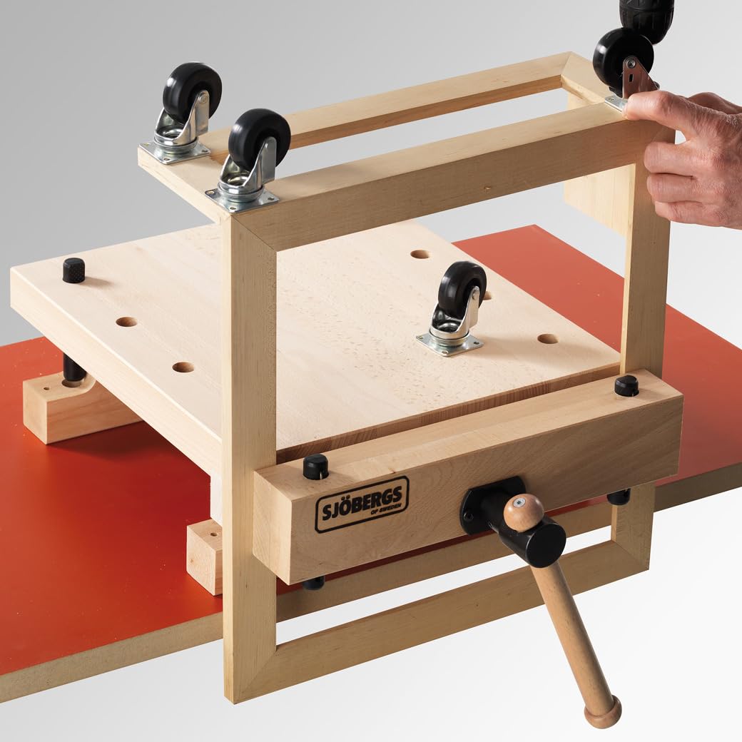 Sjöbergs Smart Workstation Pro Vise Top & Jaw Cushions - Professional Portable Workbench with Large 20-7/8