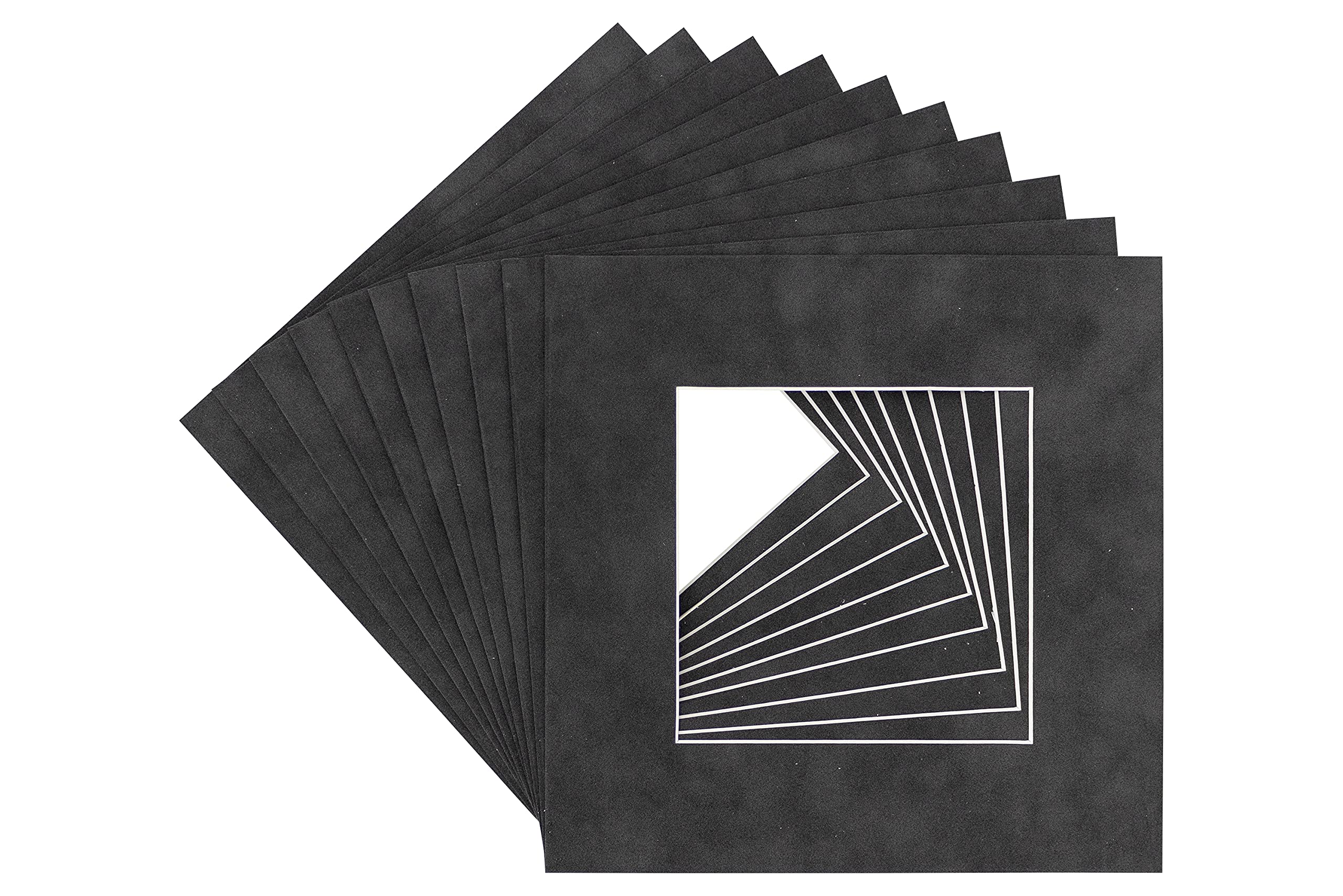 CountryArtHouse 16x16 Acid-Free Ash Suede Picture Frame Mats with White Core Bevel Cut - Fits 12x12 Photos in 16x16 Frames - Pack of 100 - Perfect for Scrapbooking, Photo Displays & Art Preservation