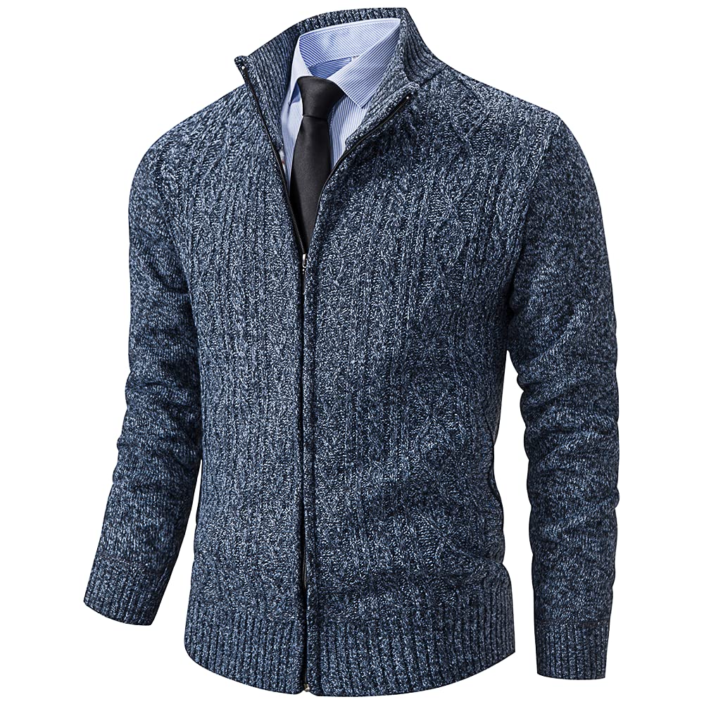 MSMSSE Men's Full Zip Knit Cardigan Sweater - Lightweight Casual Pullover for Fall & Winter | Perfect for Office, Travel, and Outdoor Activities