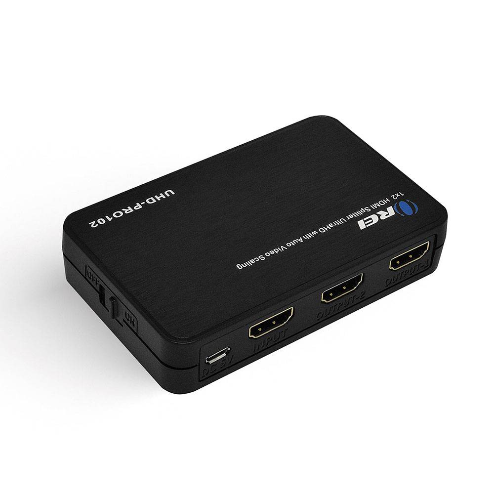 1x2 HDMI Splitter 4K 60Hz - 1 Input 2 Output Ultra HD 4K@60Hz Downscaler with EDID Management (UHD PRO102) - for Home Theater, Gaming & Multi-Monitor Setup