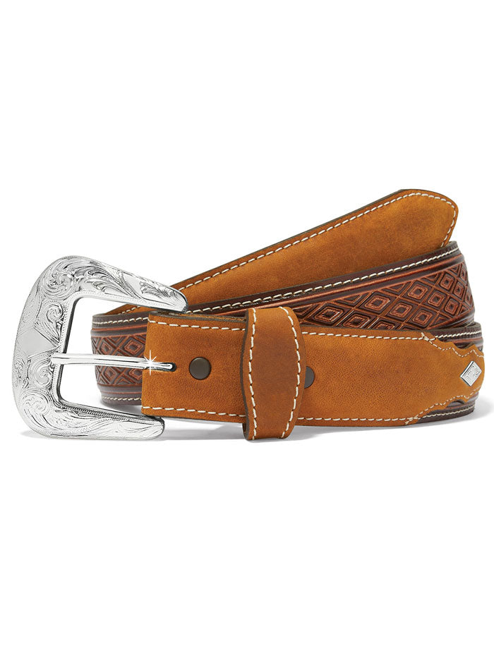 Justin C14185 Men's Genuine Leather Diamond Ridge Belt - Brown - Stylish & Durable for Casual, Business & Formal Wear