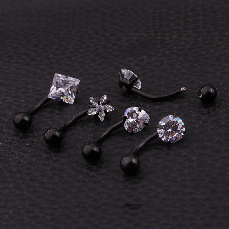 14G Surgical Steel Heart Navel Belly Button Ring - Durable Body Jewelry for Women | BR8565 | Perfect for Everyday Wear, Parties & Piercing Collection