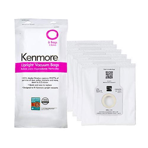 Kenmore 53294 HEPA Vacuum Bags for Kenmore Canister Vacuums - Style O Replacement Filters for Allergen & Dust Control - Perfect for Pet Hair, Hardwood Floors & Home Cleaning