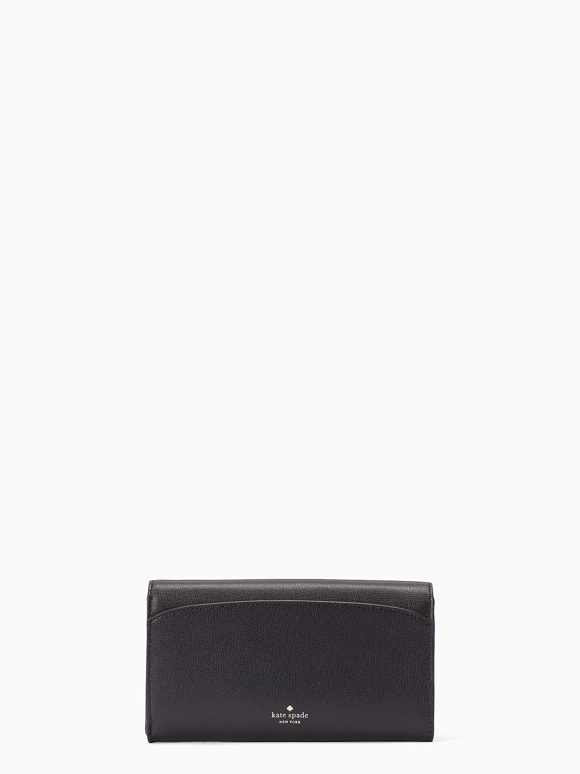 Kate Spade Robyn Small Flap Leather Crossbody Wallet in Black | Genuine Leather Women's Purse | Perfect for Everyday Use, Travel & Date Nights