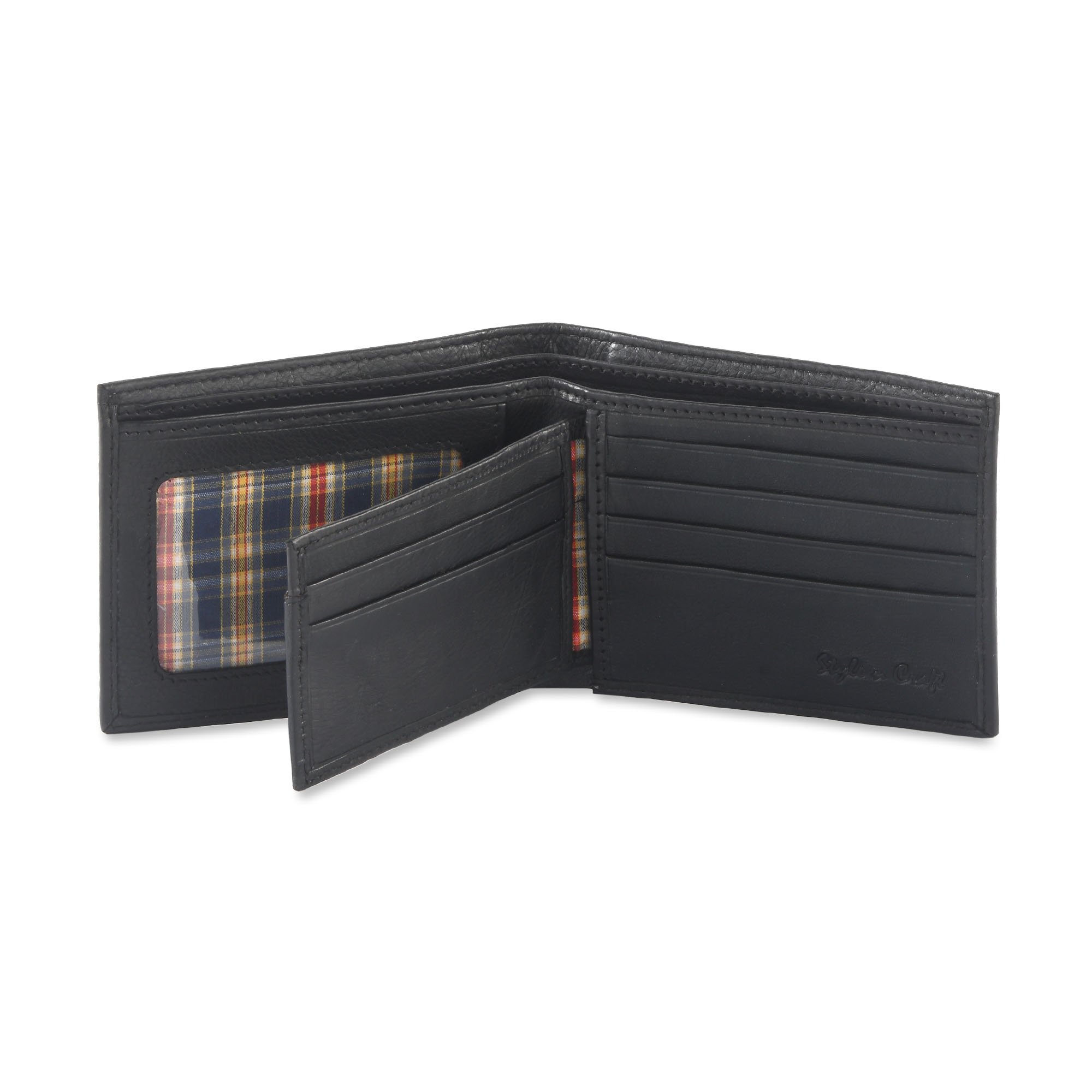 Style N Craft Women's Bifold Wallet - Slim Black Leather for Everyday Use