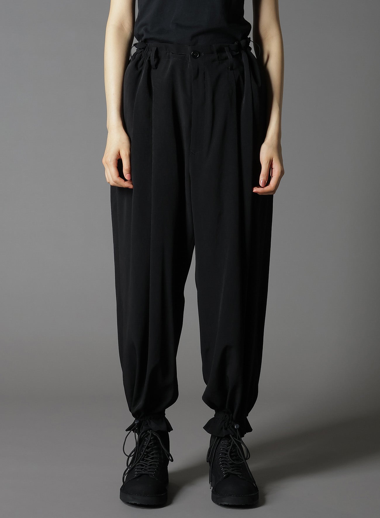 CREPE DE CHINE 2 TUCK HEM DRAWCORD PT - Elegant Flowy Women's Blouse with Adjustable Drawstring for Casual & Office Wear
