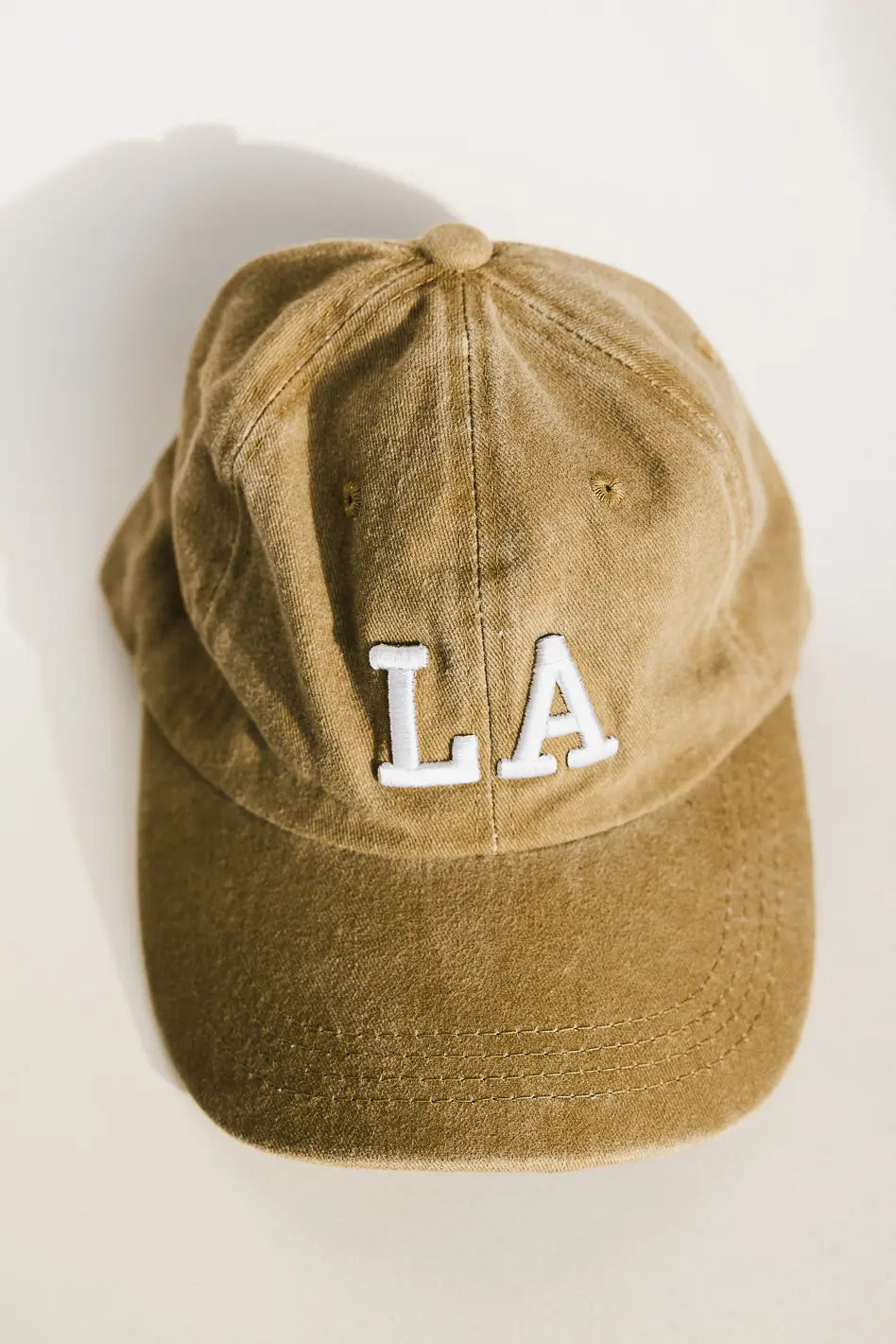 LA Baseball Cap in Khaki - Adjustable Dad Hat for Men & Women - Casual Cotton Baseball Cap for Outdoor, Sports, and Daily Wear