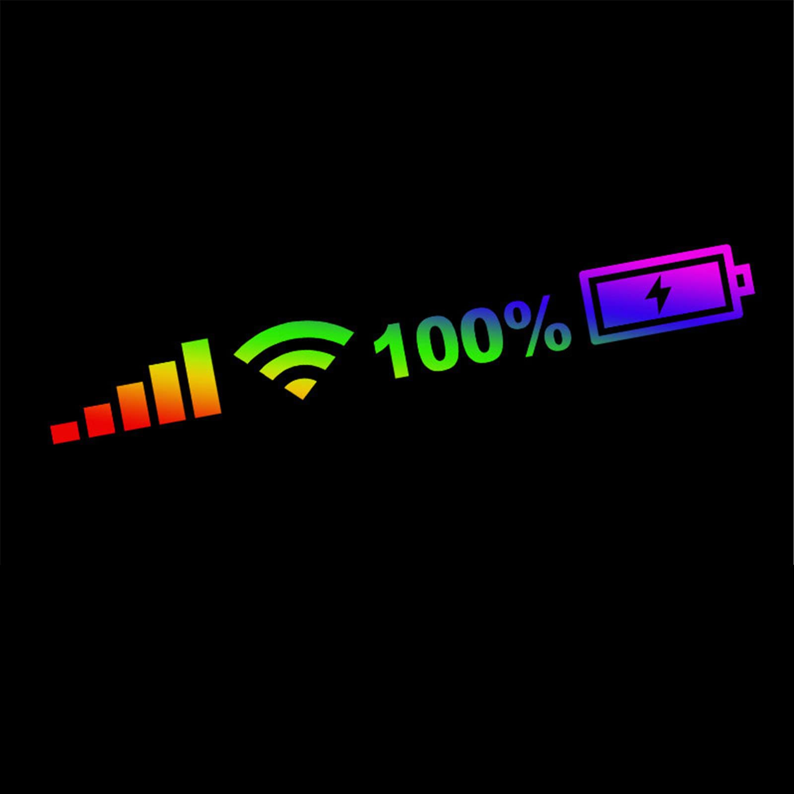 Funny Car Windshield Stickers & Decals - WiFi Signal, Power Symbol, Mobile Phone Logo Window Decals for Men & Women - Personalized Car Accessories (Small, Colorful) - Perfect for Customizing Your Ride & Expressing Personality