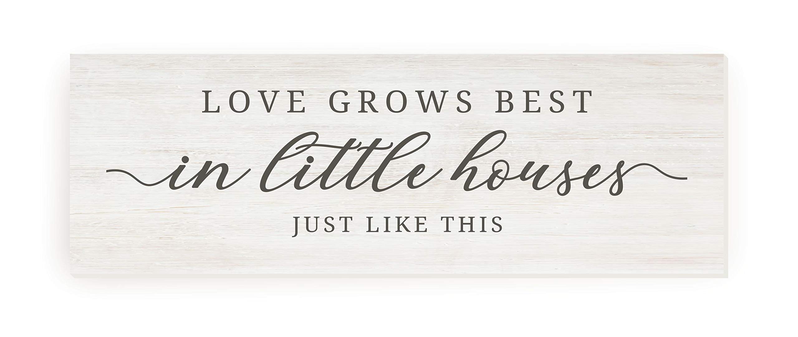 Rustic Wood Sign 6x18 Inches - 'Love Grows Best In Little Houses' Farmhouse Decor - Perfect for Living Room, Bedroom, or Wedding Gift (Unframed)