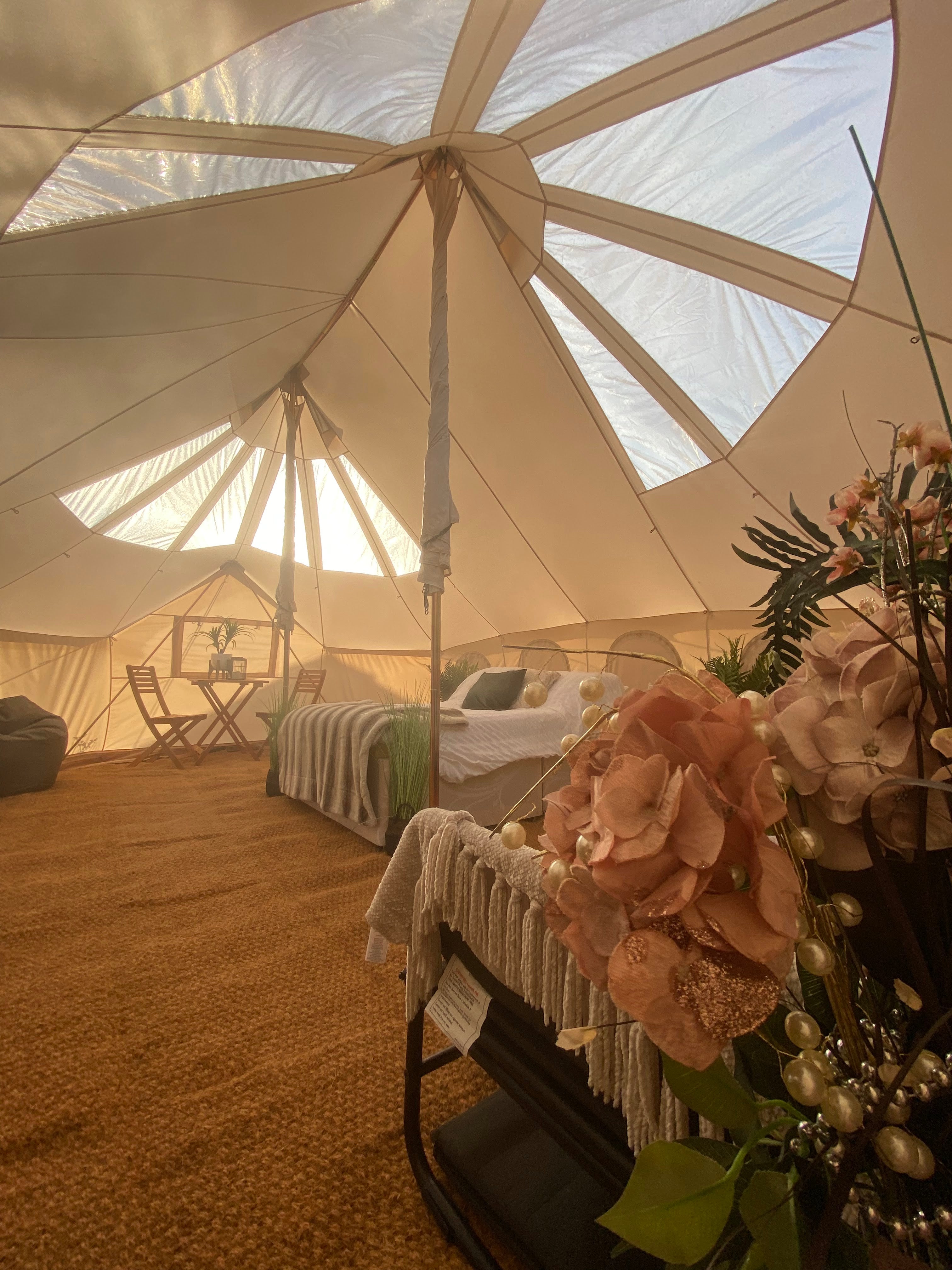BTV 7 Emperor Skylight 6m PVC Light Roof Bell Tent with Stove Hole - XL Size (1.2m High Walls) for Camping, Glamping & Outdoor Adventures