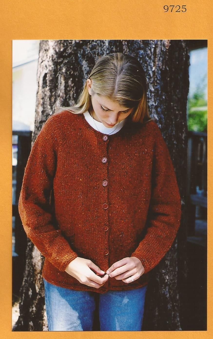 Knitting Pure & Simple Pattern 9725 - Women's Neck Down Cardigan Sweater | Easy DIY Knitting Project for Beginners | Perfect for Fall & Winter Fashion