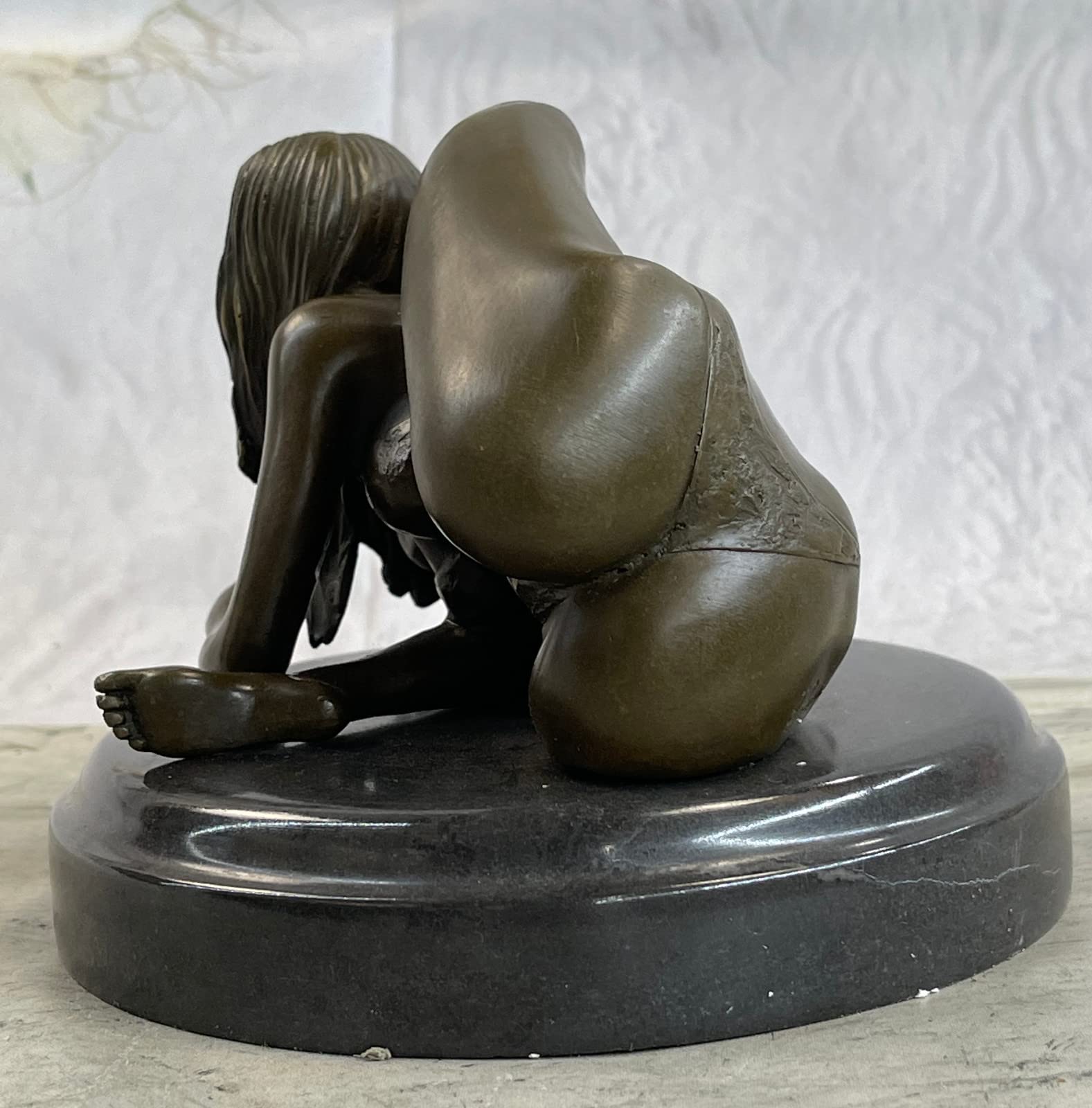 European Bronze Yoga Girl Sculpture - Modern Female Nude Art Statue for Home Decor, Gym & Meditation Space | Handcrafted Bronze Figure for Yoga Lovers & Art Collectors
