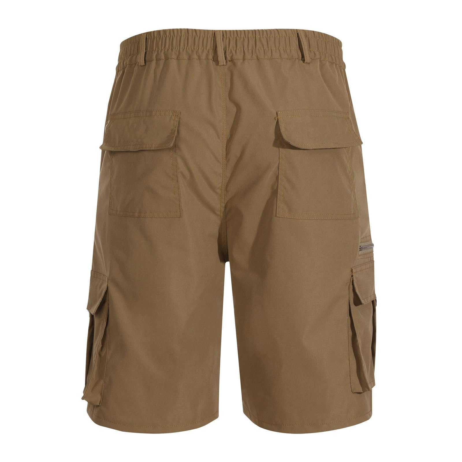 Men's Lightweight Cargo Shorts with Elastic Waist & Multiple Pockets - Big & Tall Summer Work Shorts for Outdoor Activities, Hiking, and Casual Wear