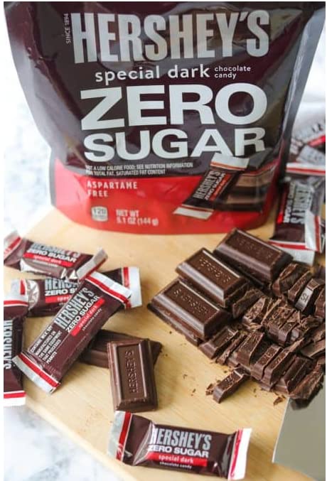 HERSHEY'S Zero Sugar Dark Chocolate Candy Bar - 1 Pound (16oz) | Keto Friendly, Low Carb, Sugar Free Snack for Diabetics & Weight Loss | Perfect for Gifts, Parties & Healthy Desserts