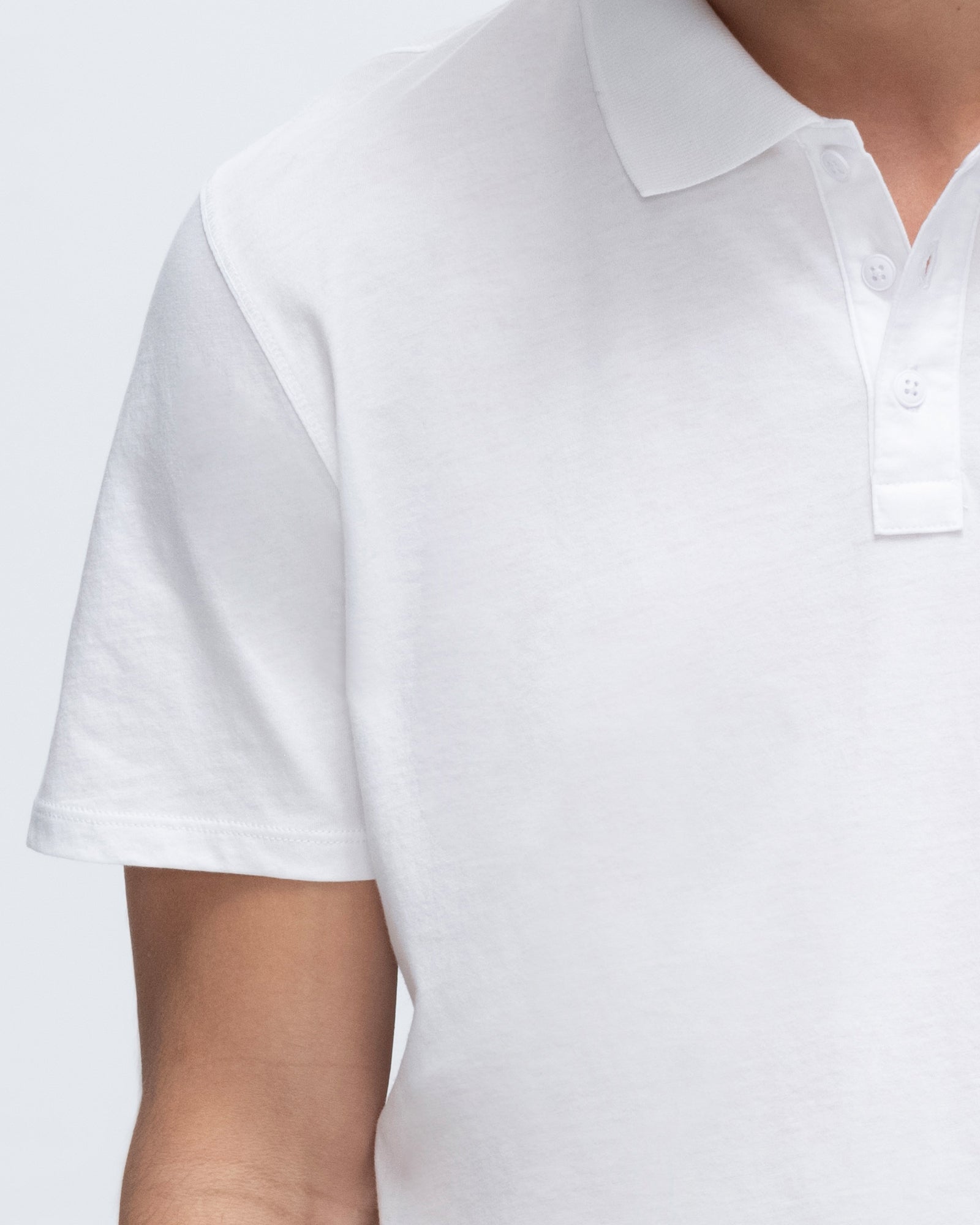 Classic White Jersey Polo Shirt for Men - Comfortable Cotton Casual Wear for Golf, Work & Everyday Outfits