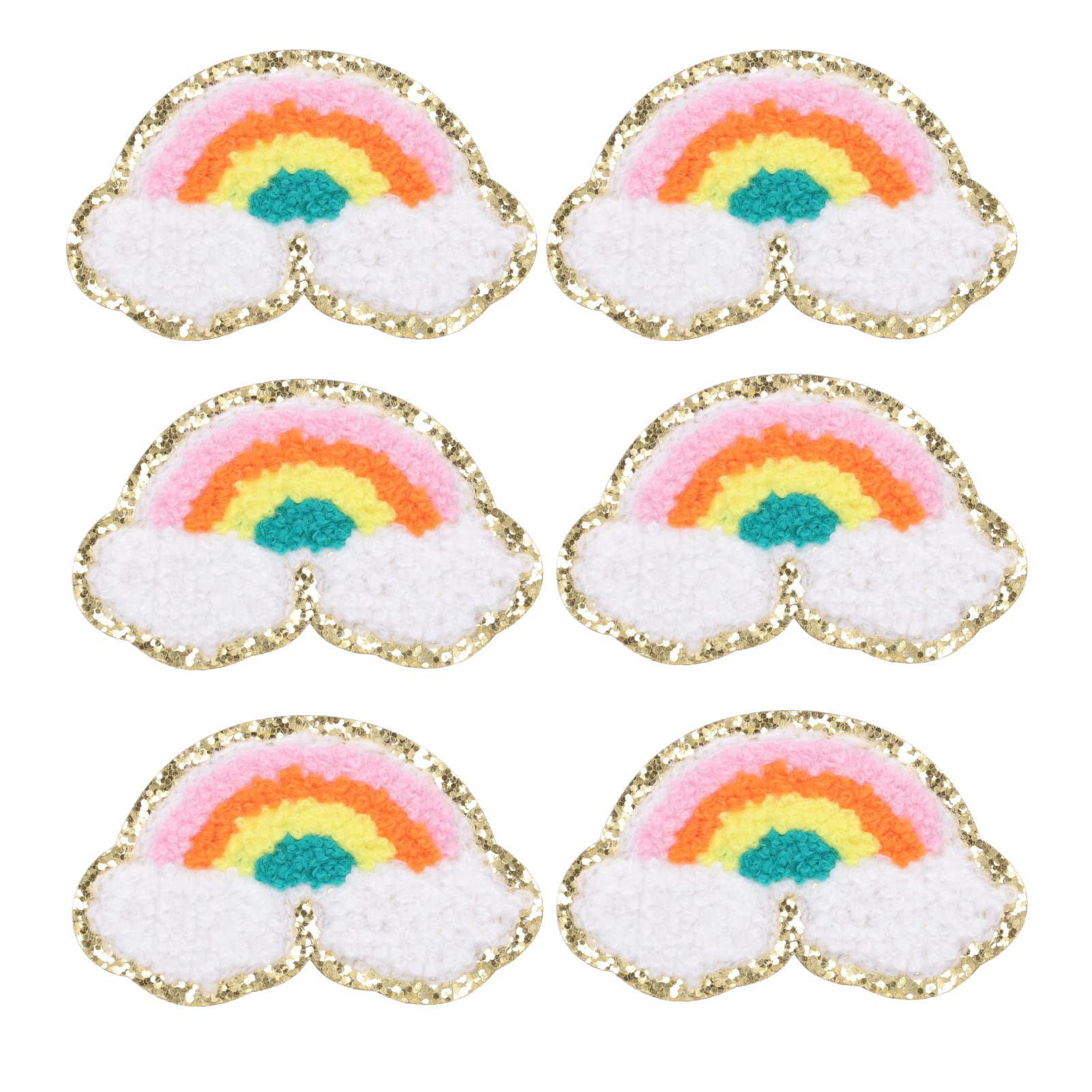 6 Pcs Rainbow Cloud Iron On Patches - DIY Embroidered Sew On Clothing Patches for Jackets, Jeans & Fabric Repair - Colorful Rainbow Applique for DIY Crafts & Fashion Upcycling (Perfect for Denim Jackets, Backpacks & DIY Home Decor Projects)