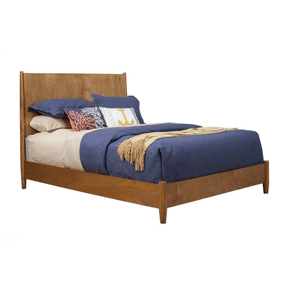 Home Square 2-Piece Bedroom Set - Full Size Panel Bed & Nightstand in Acorn Brown - Perfect for Small Spaces & Guest Rooms
